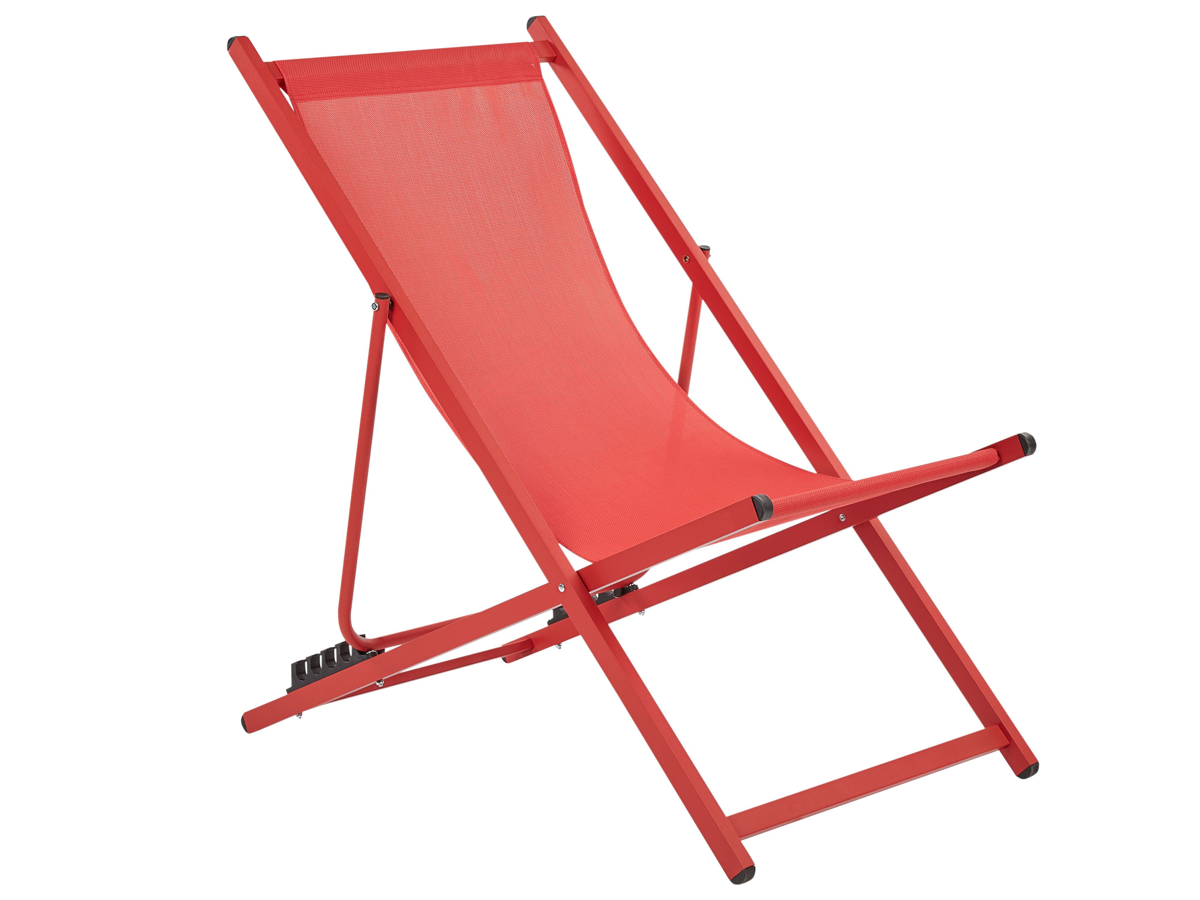 Folding Deck Chair LOCRI II Metal Red