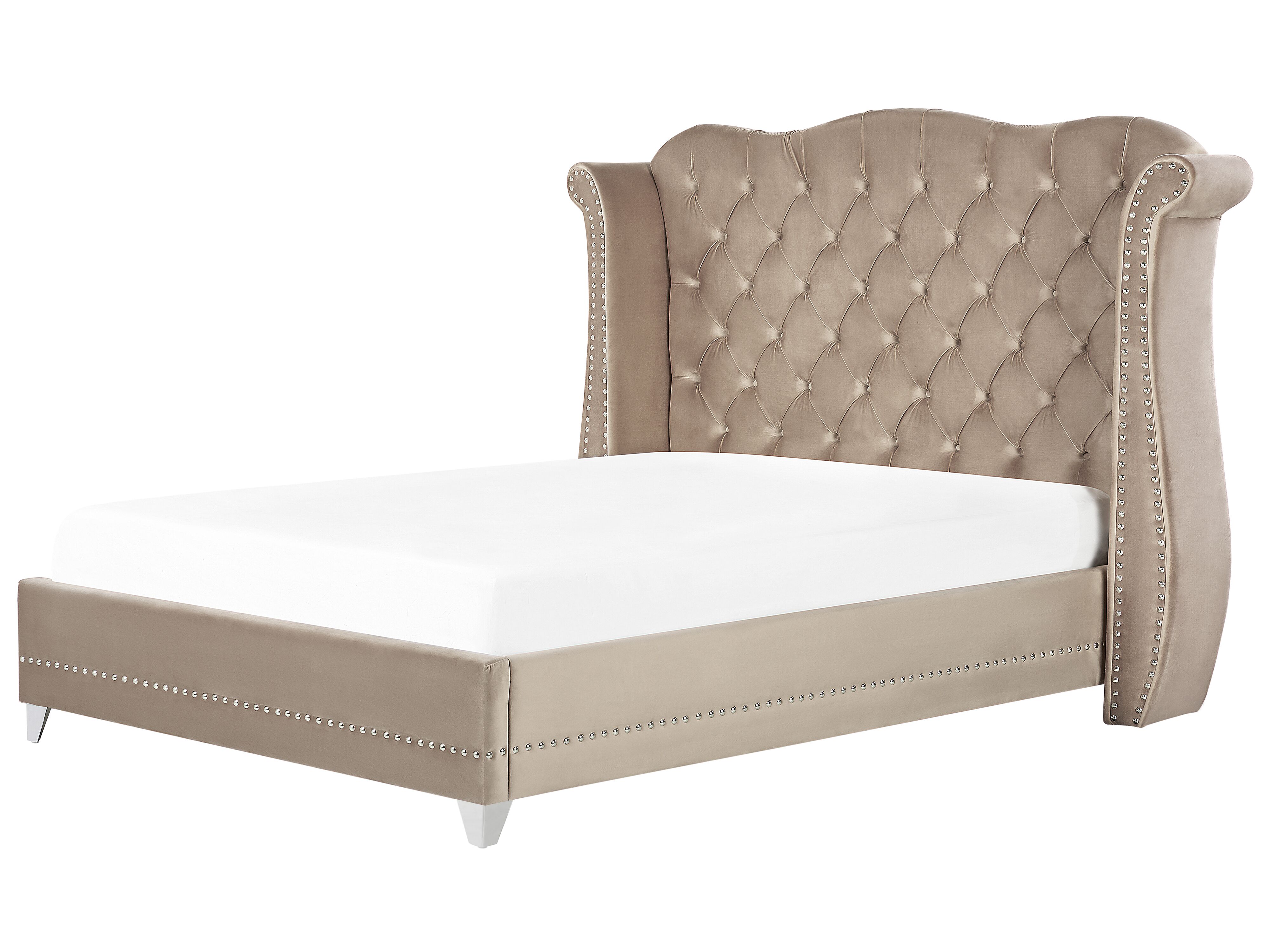 Bed Velvet AYETTE 180 x 200 cm (EU Super King) Taupe