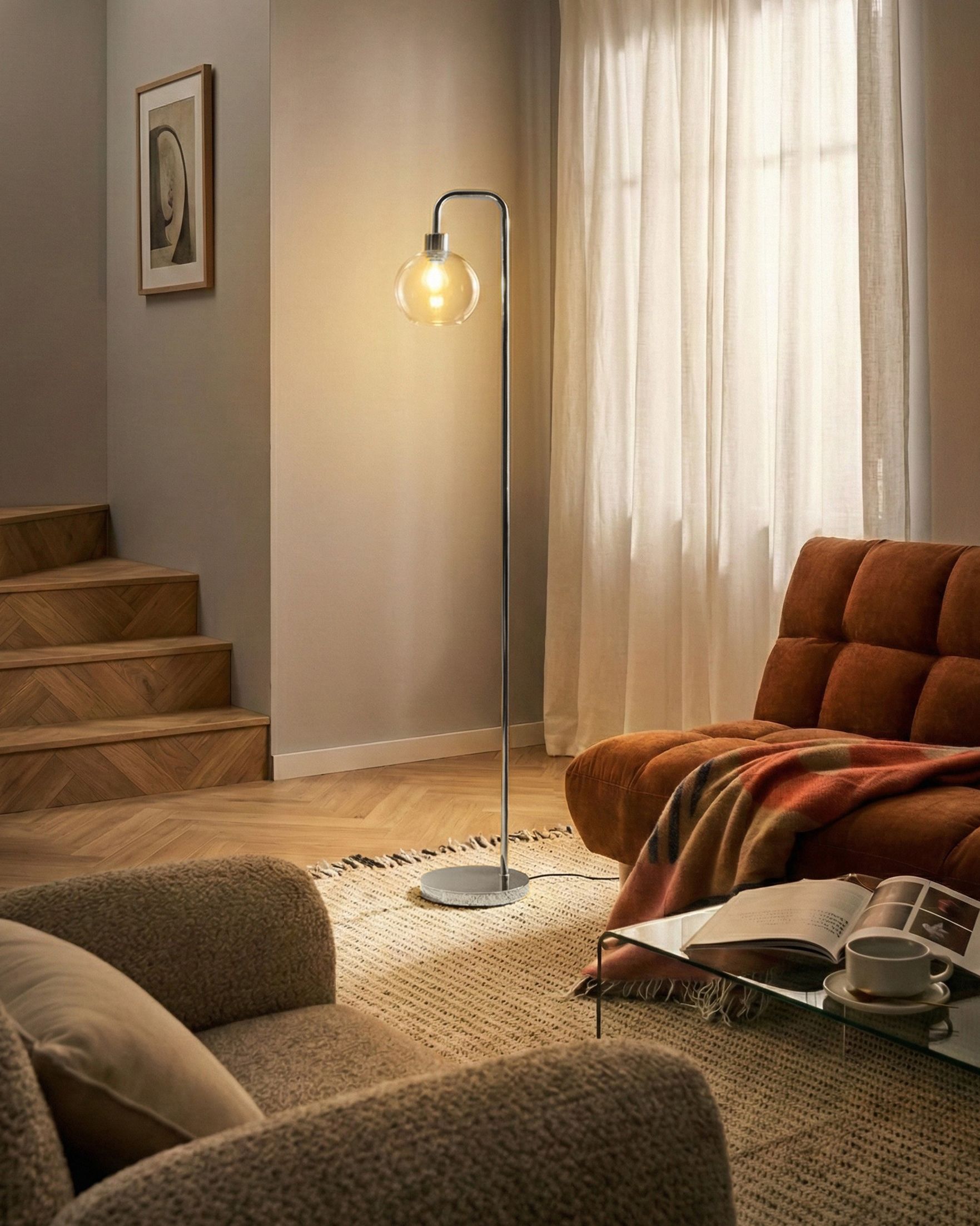 Floor Lamp OKAVANGO Metal Silver