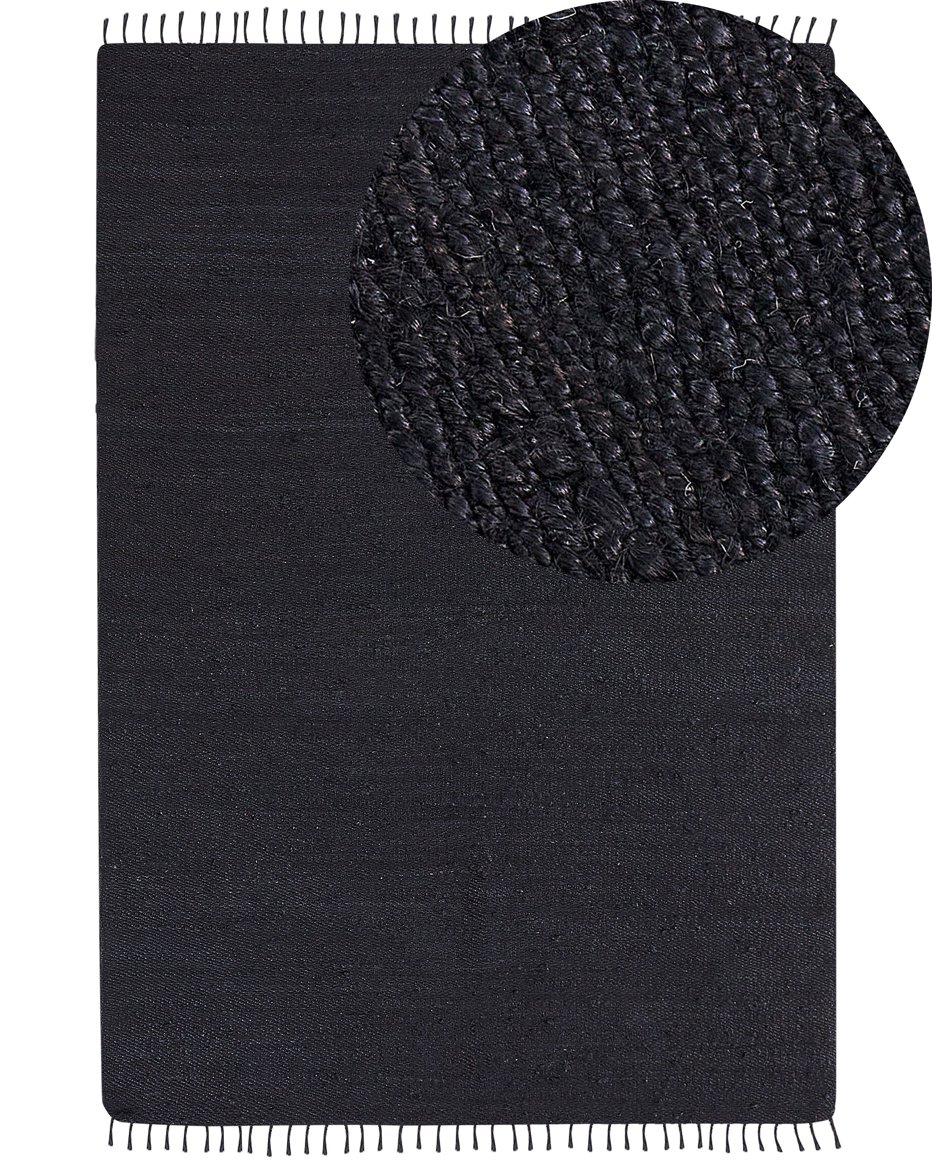 Rug SINANKOY Black 160 x 230 cm Jute