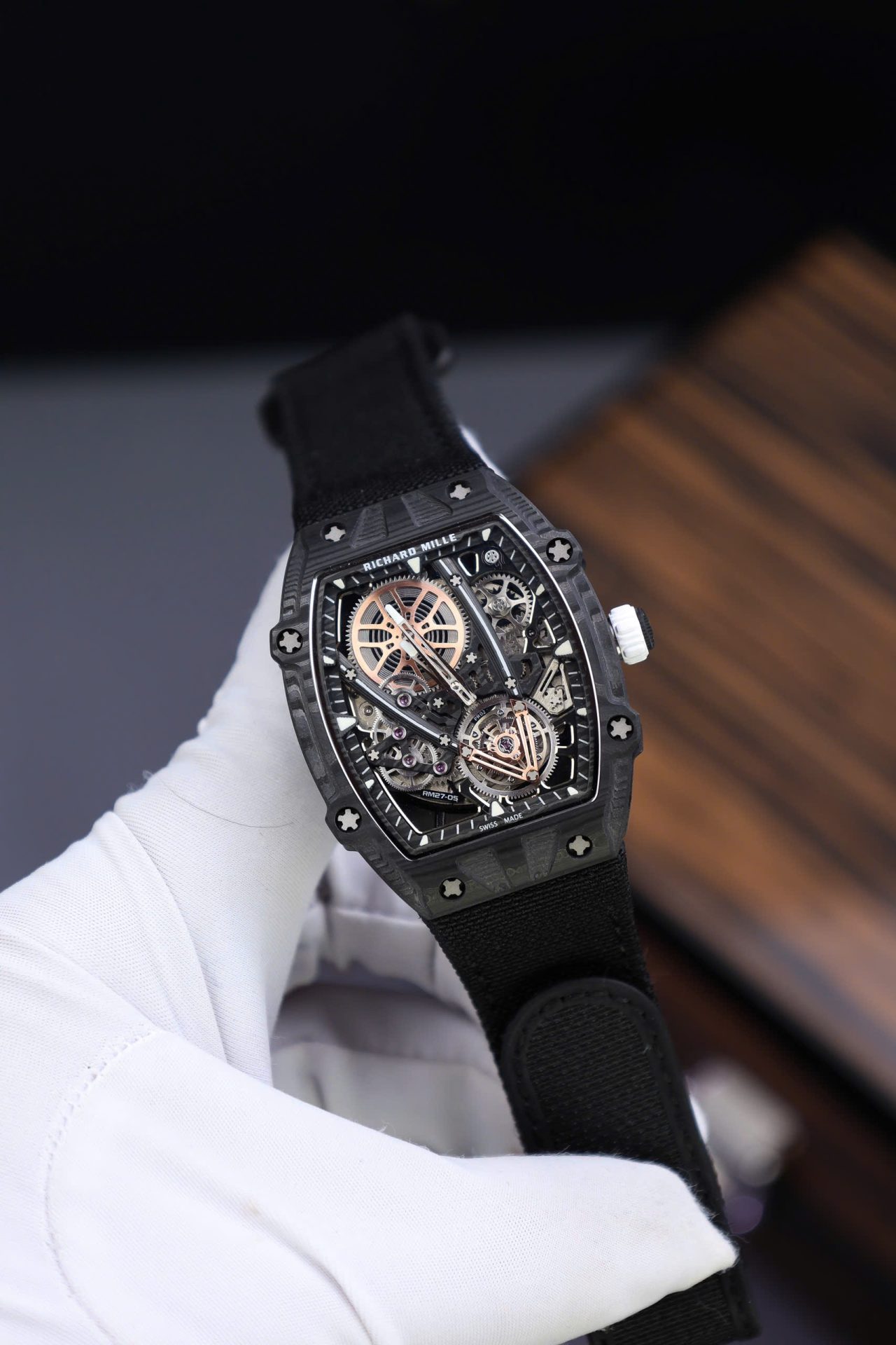 Richard Mille Copies Watches RM27-05 Rafael Nadal Carbon Black 37.25×47.25mm - Elite Watch Atelier