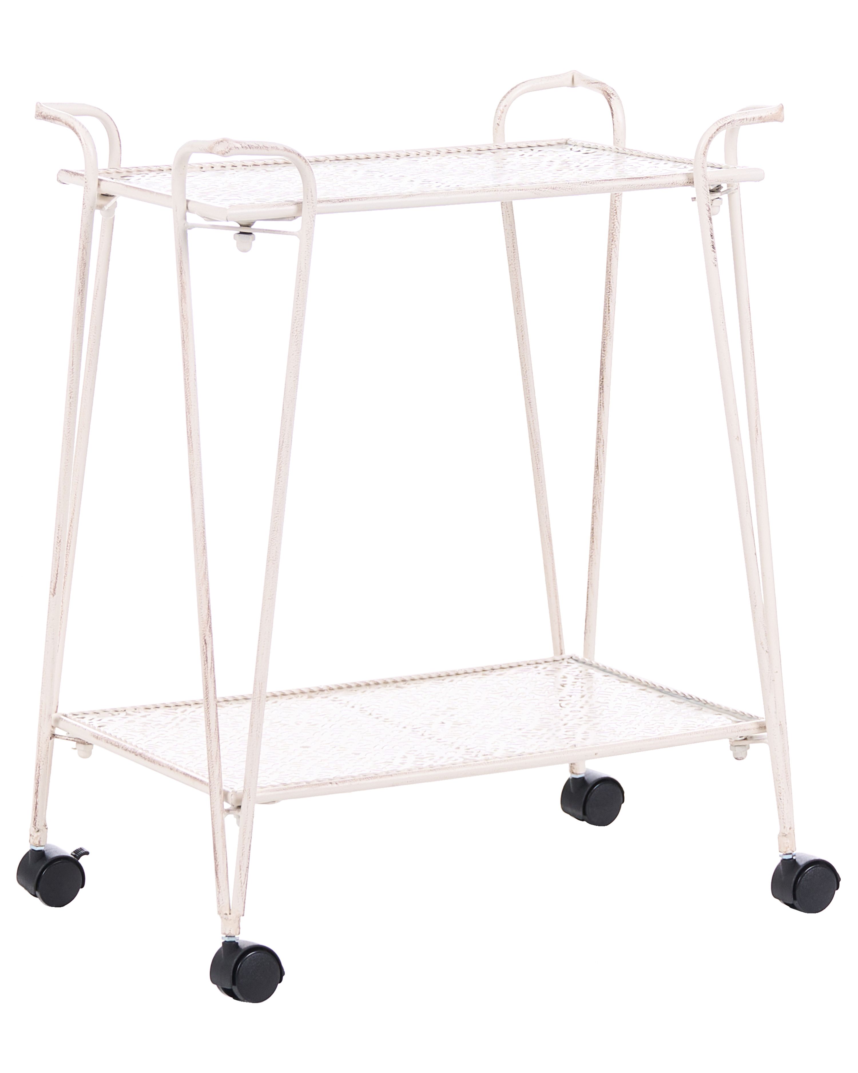 Storage Trolley YUMBILLA Metal White with Wheels