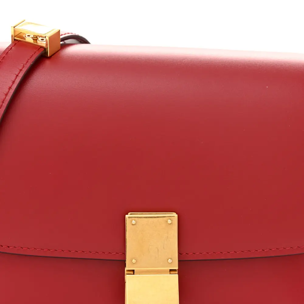 Replica Handbags Guide: Celine Red Box Calfskin Leather Flap1:1High-quality replica