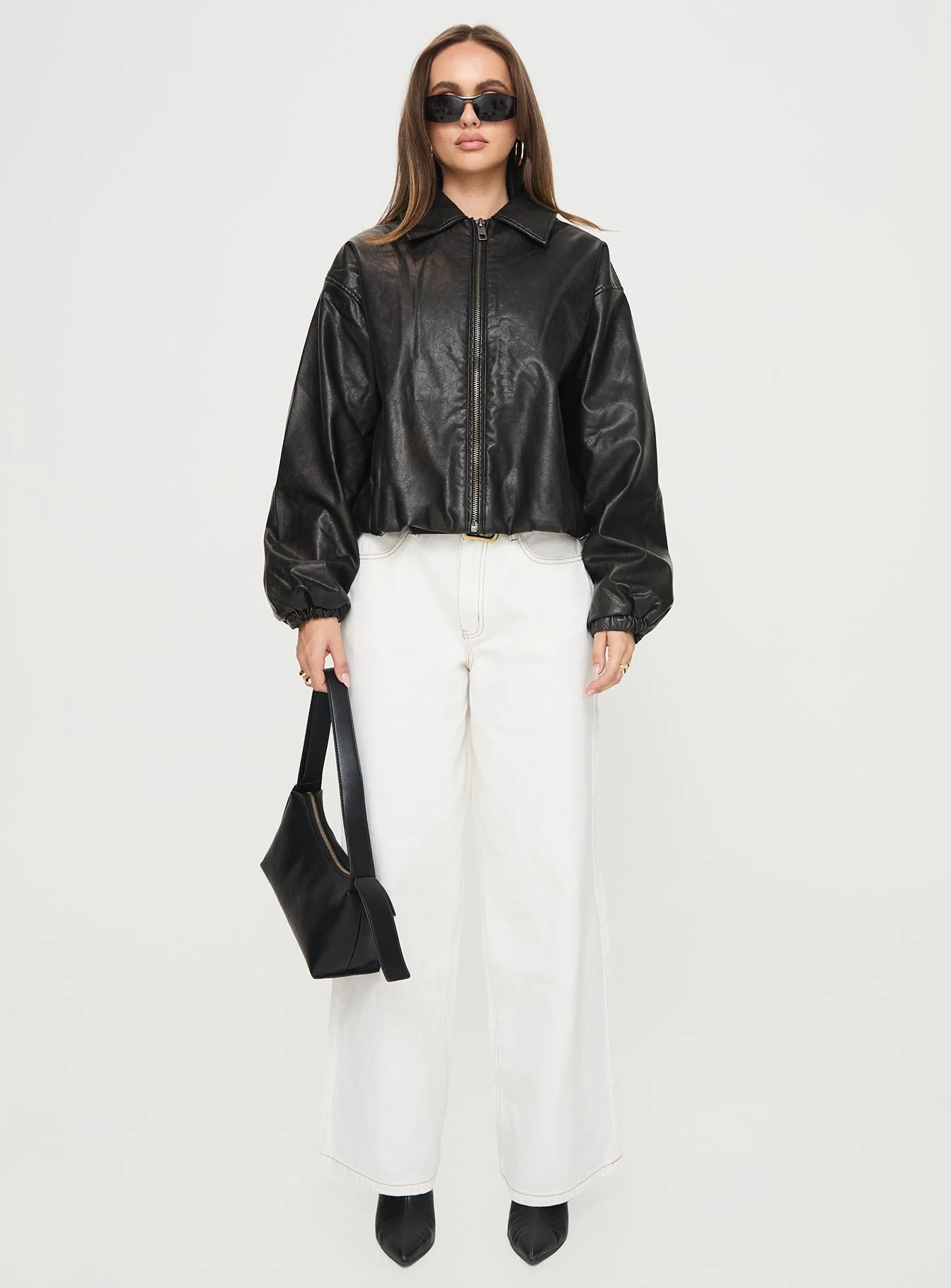 Princess Polly Nirvana Bomber Jacket Onyx