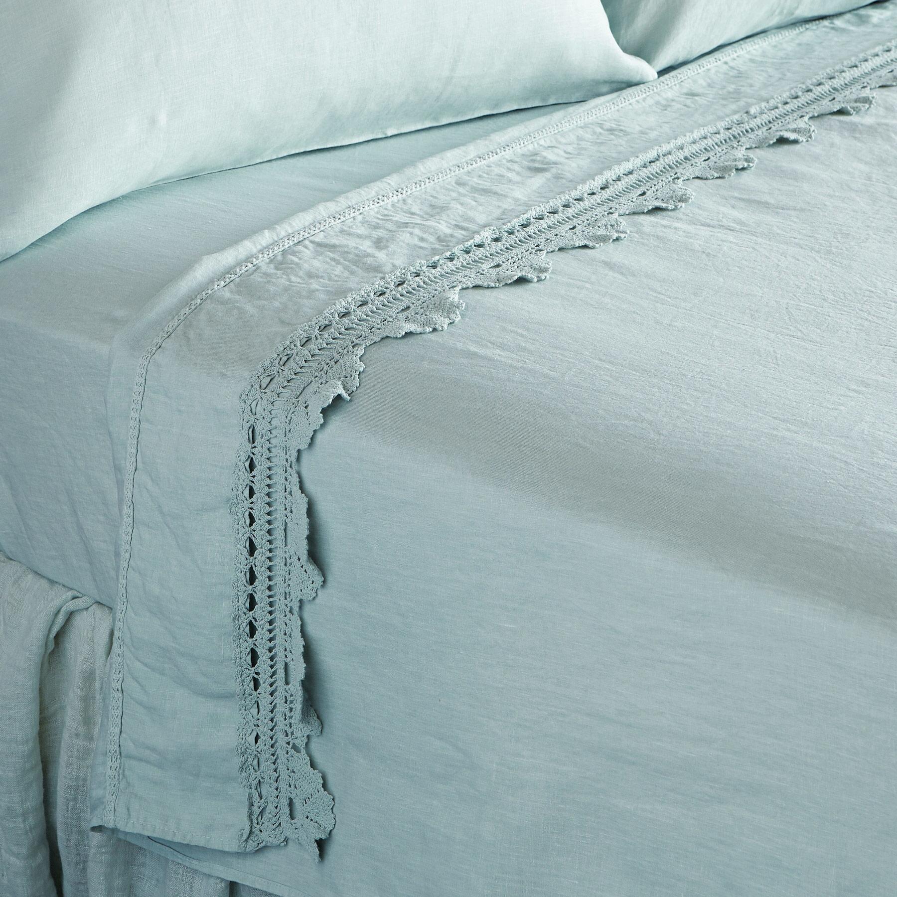 Gossamer Linen Crochet Flat Sheet - Sundance Clothing