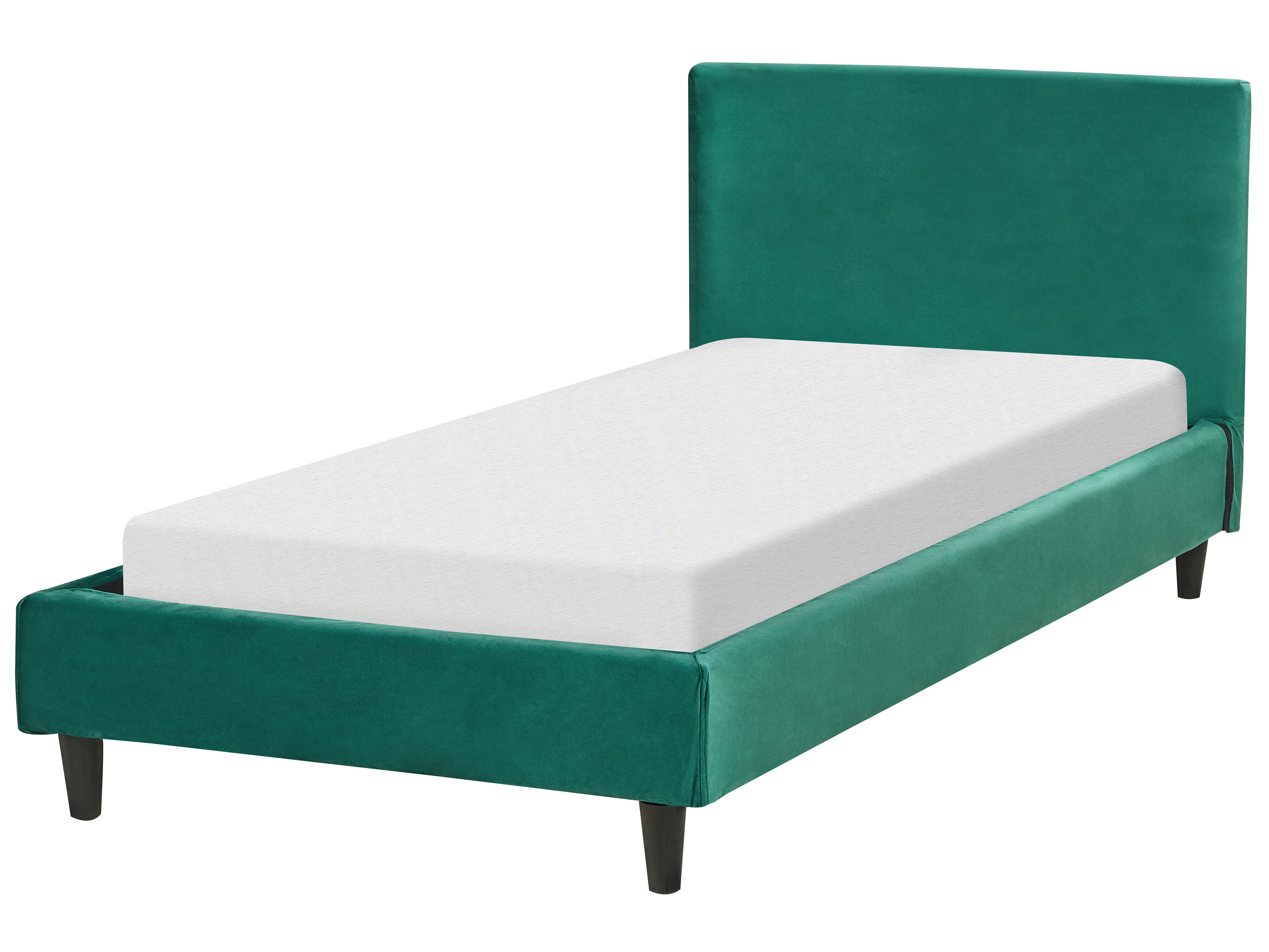 Bed Velvet FITOU 90 x 200 cm (EU Single) Dark Green