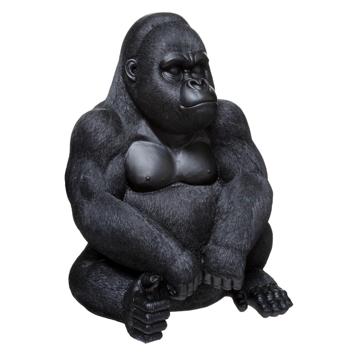 Gorilla statue sitting Black, H.46 cm