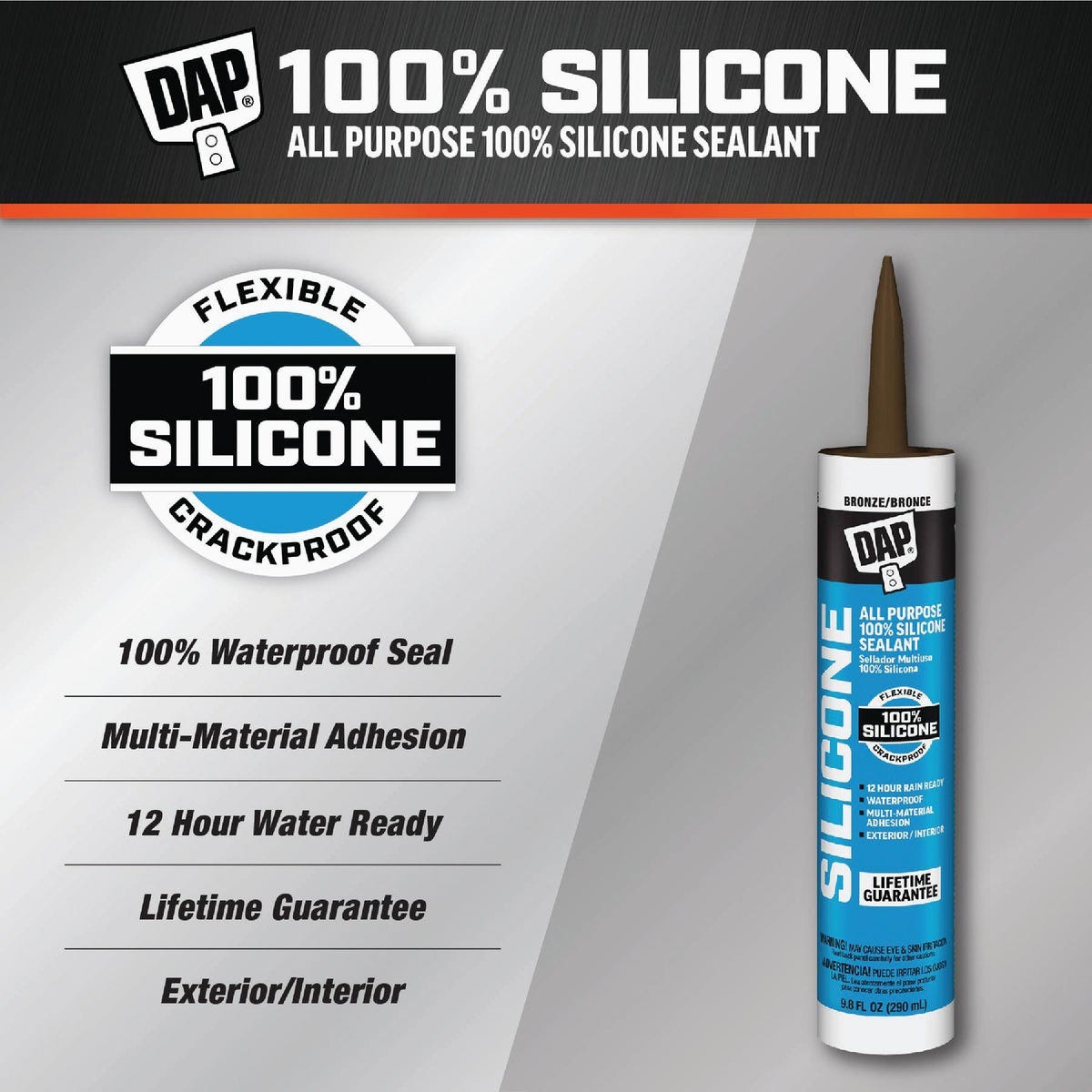 DAP 9.8 Oz. Window, Door & Siding Silicone Sealant, Bronze