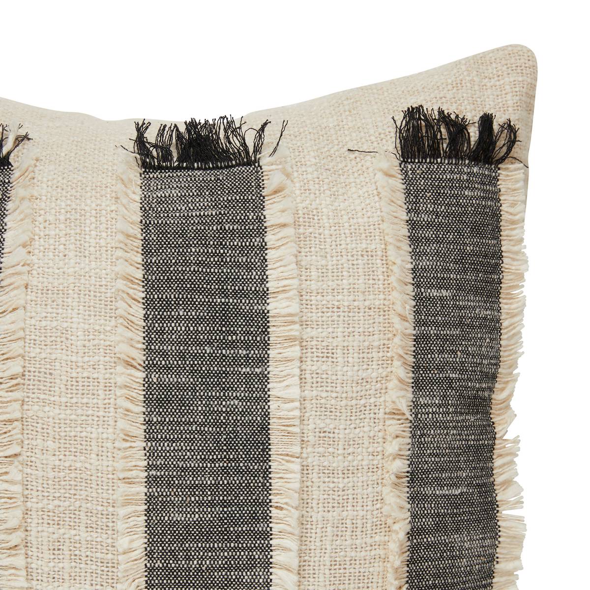 Fringed cushion "Malakite" Black & White, 50x50 cm