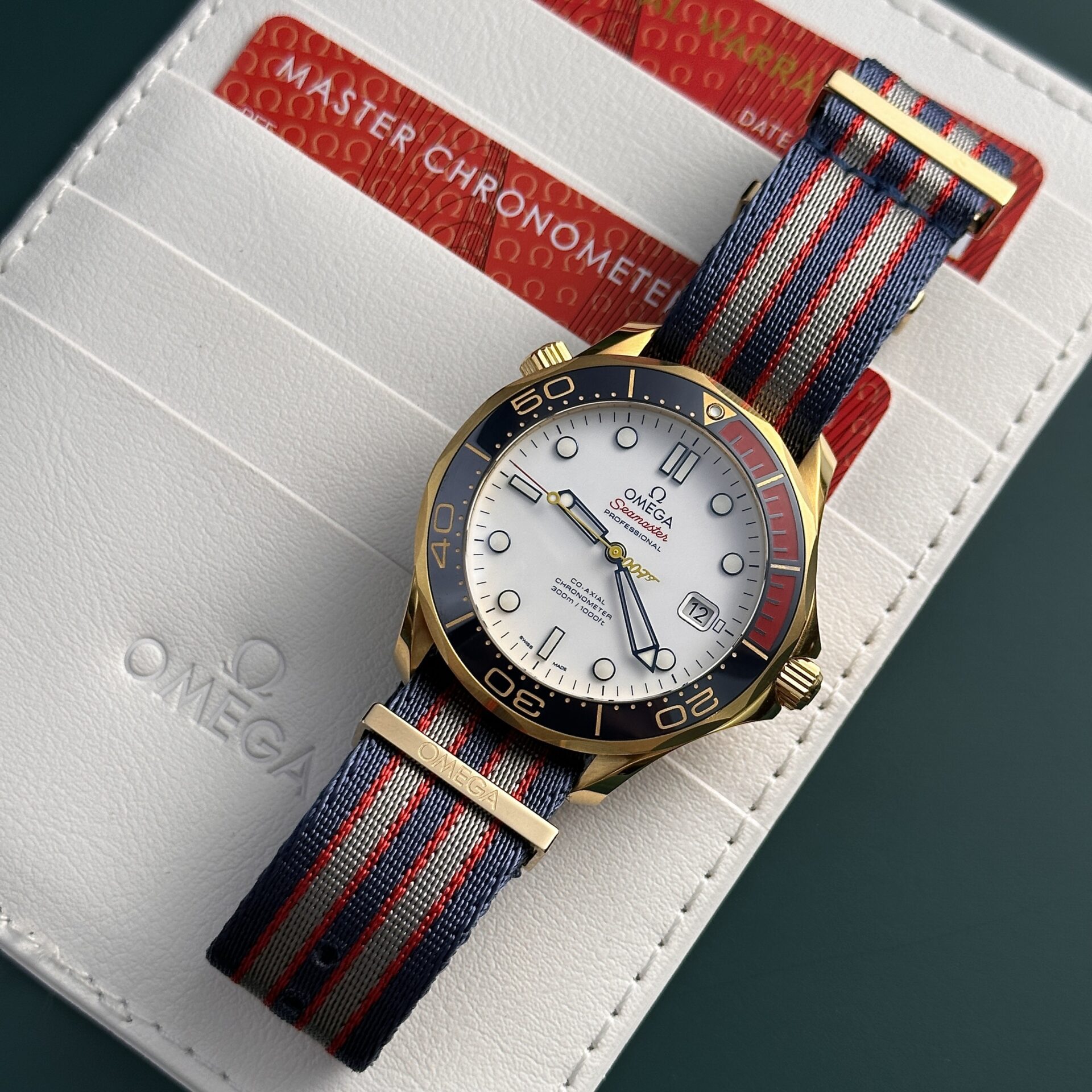 Omega Replica Watch Seamaster Diver 300M 007 Edition Nato Fabric Strap 42mm - Elite Watch Atelier