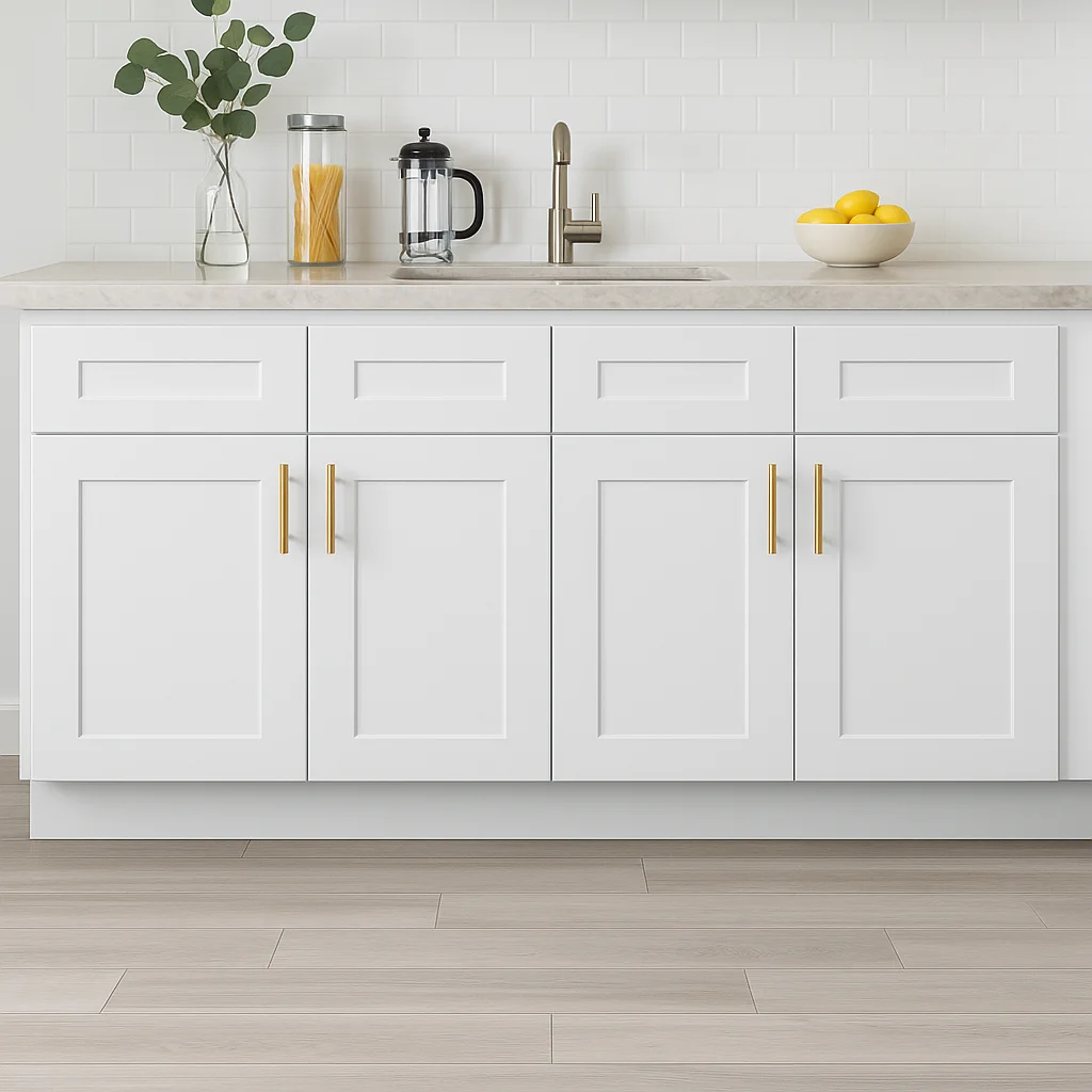 Design House Brookings Solid Wood Ready to Assemble Shaker Kitchen Base Cabinet (42 x 34.5 x 24), Sherwin Williams? White