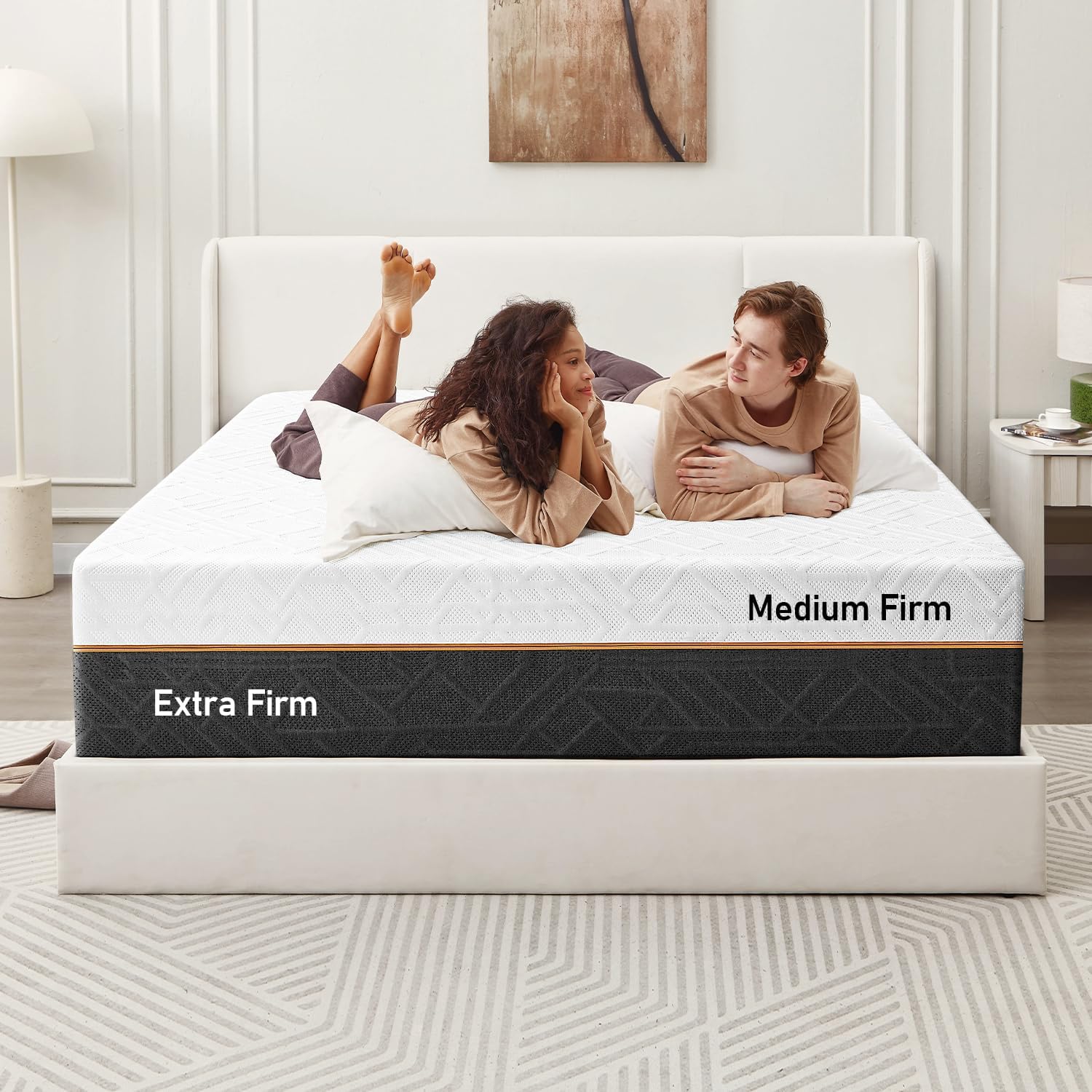 Extra Firm King Mattress 12-Inch: 2 Bonus Pillows, Extra & Medium Firm Dual Side Flippable, Back Pain Relief Dual Firmness Memory Foam, Removable Ice Silk Cool Cover, CertiPUR-US Certified, 80x76