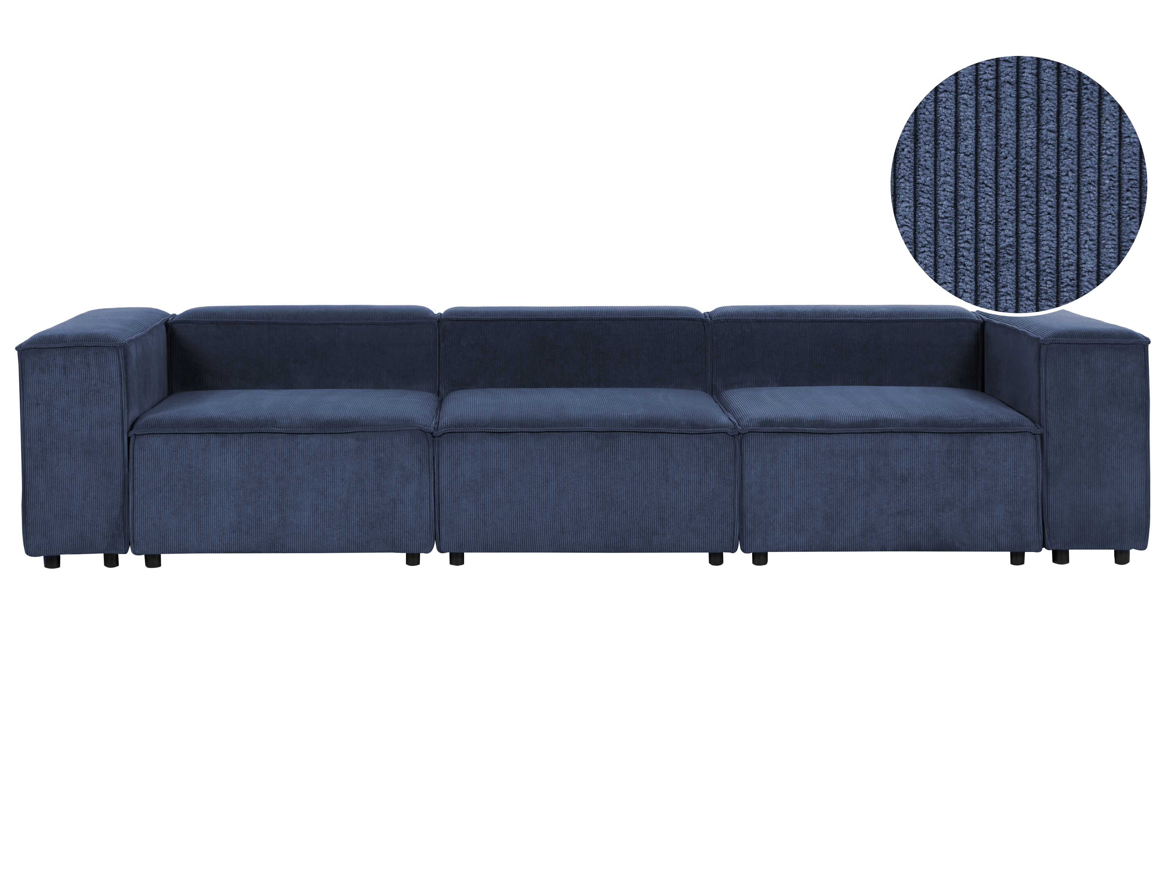 Modular Sofa 3 Seater ARDAL Corduroy Dark Blue
