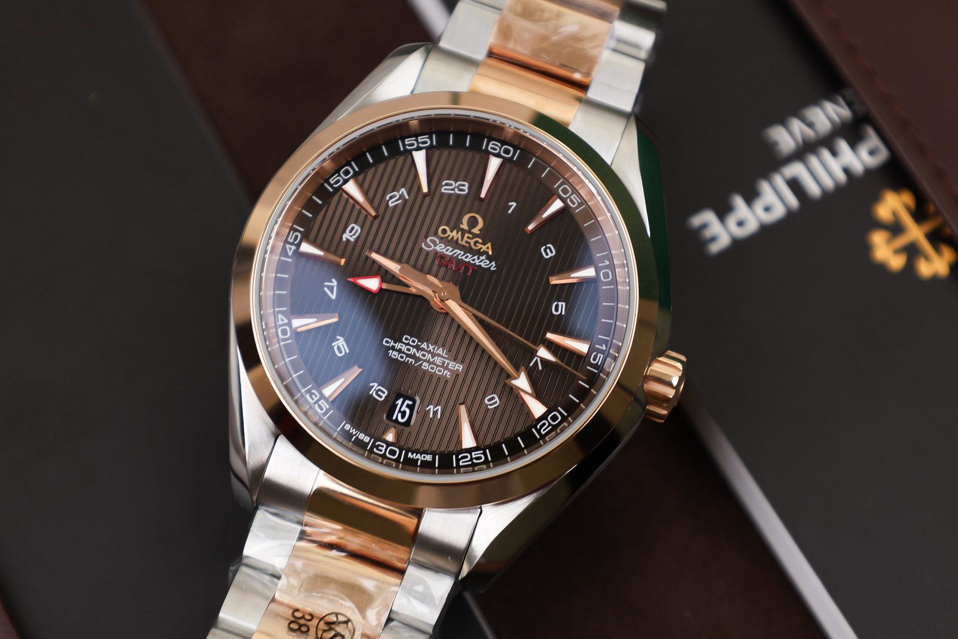 Omega Seamaster GMT Replica Watch Chocolate Dial VSF 41.5mm - Elite Watch Atelier