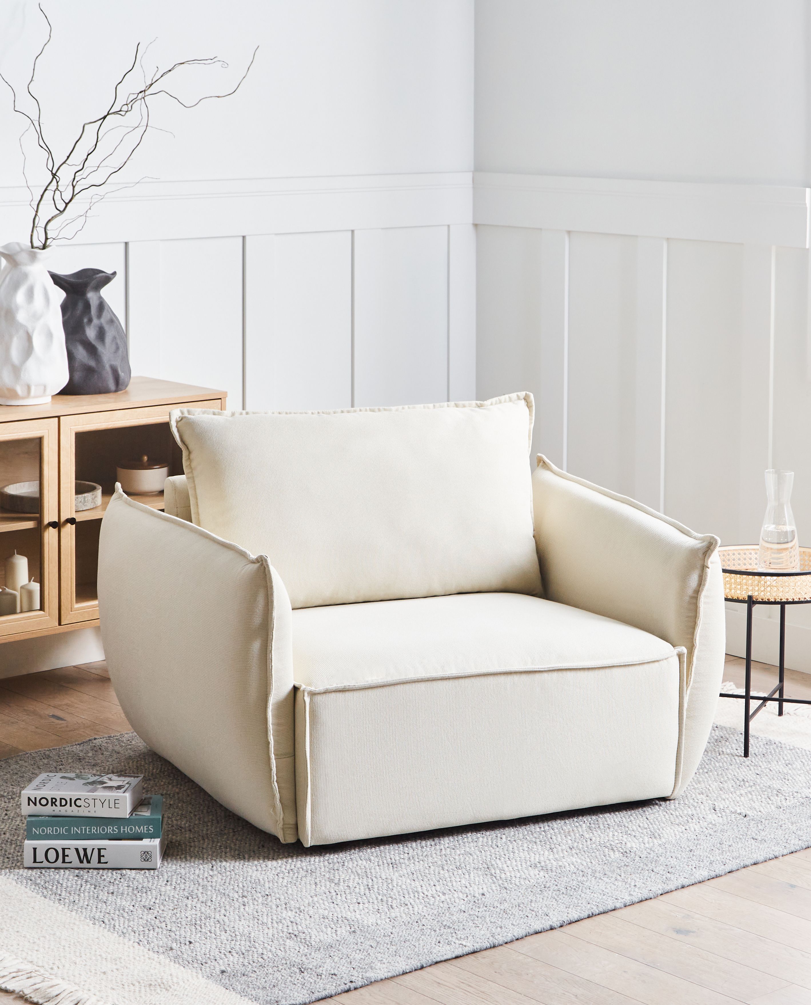 Armchair KUNES Fabric Light Beige