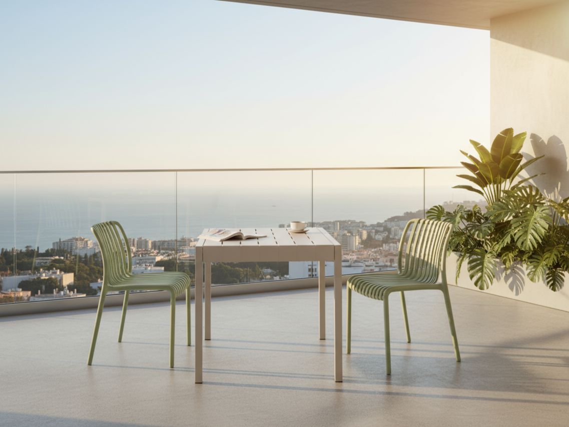 Garden Dining Table BARTICA 81 cm 84 cm Beige