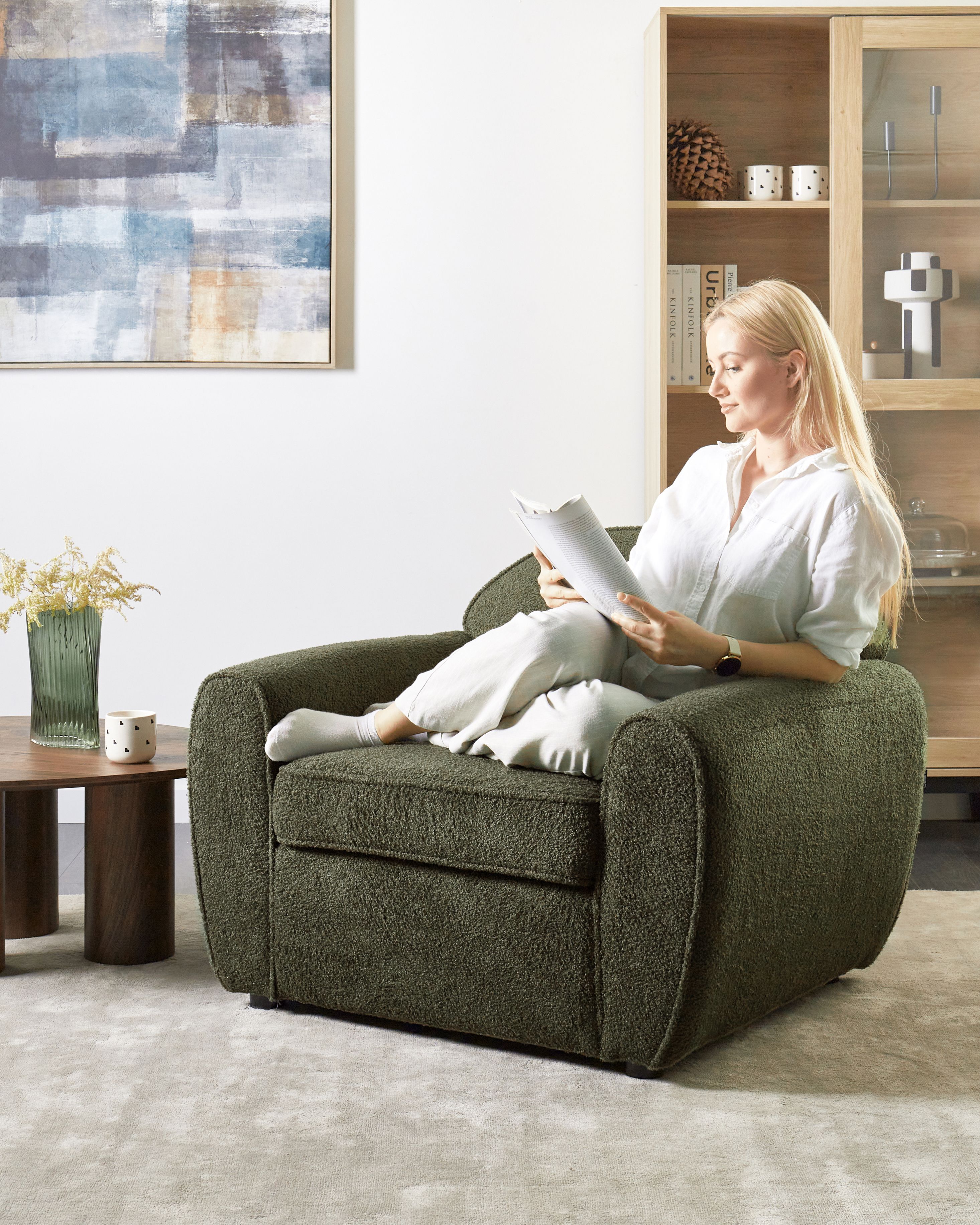 Armchair ELLEDE Boucle Dark Green