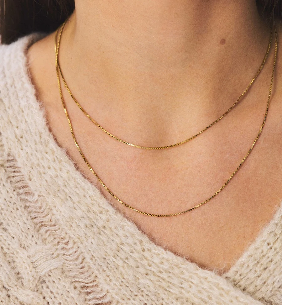 Venetian Plain Necklace 14K