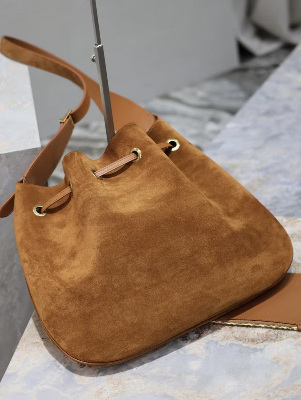 Saint Laurent Flat Hobo Suede Shoulder Bag1:1High-quality replica