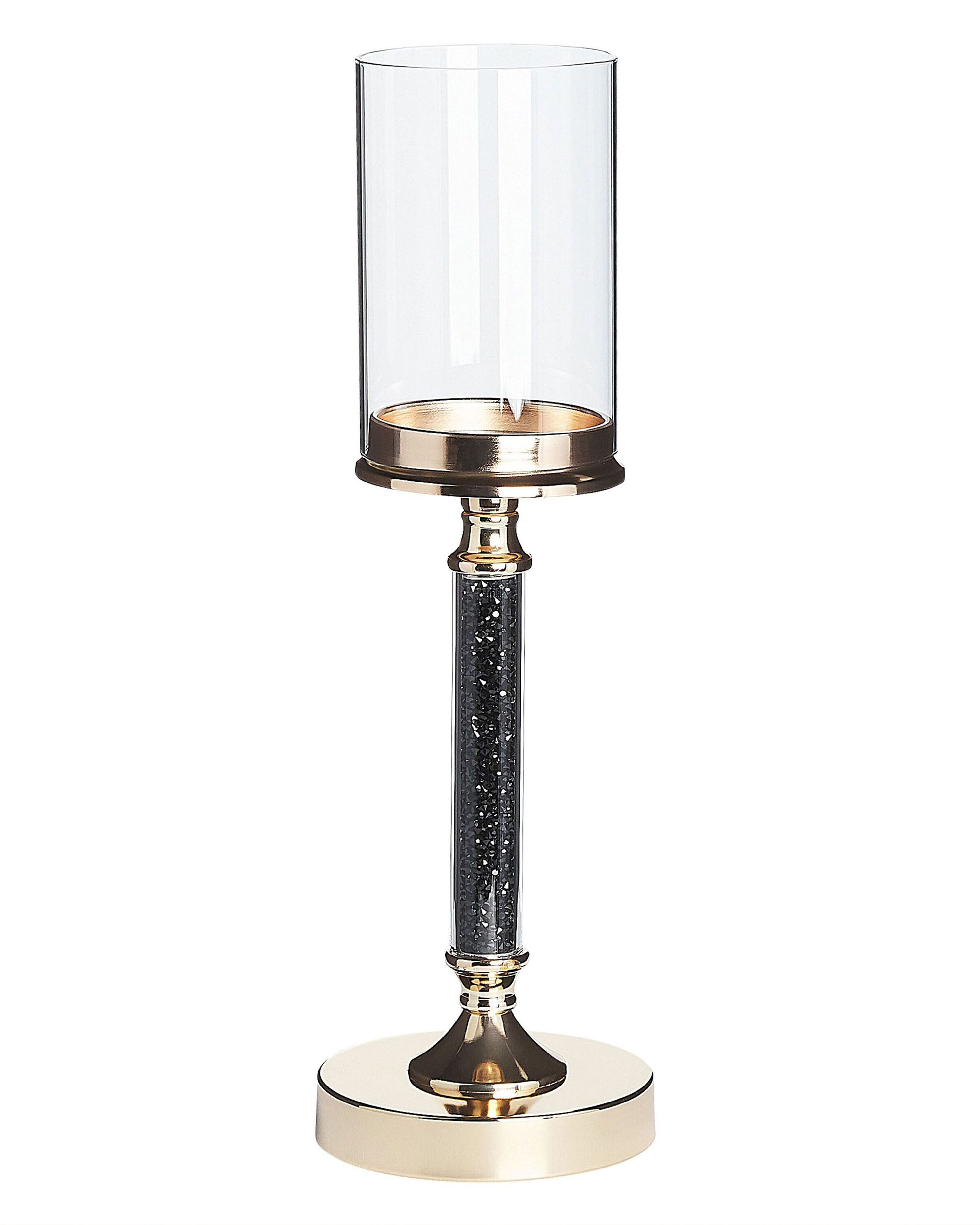 Candle Holder ABBEVILLE Glass 41 cm Black