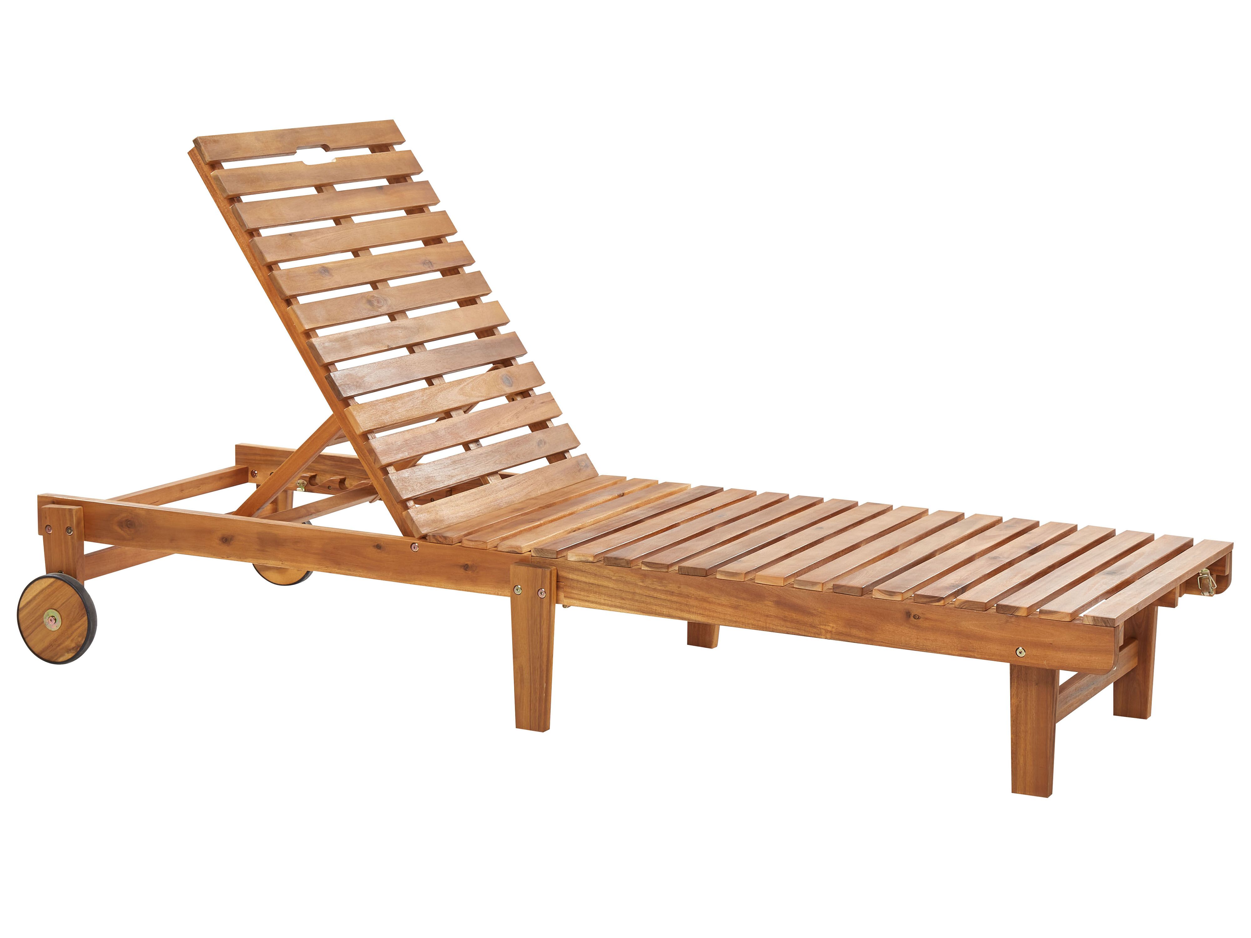 Sun Lounger PIETRALUNGA Reclining Acacia Wood Brown