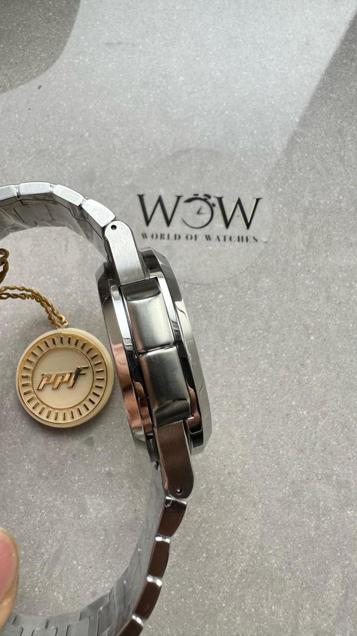 Replica PATEK PHILIPPE PPF Nautilus Chronograph Travel 5990 SS Grey Dial Stick on SS Bracelet A28-520 - Top club