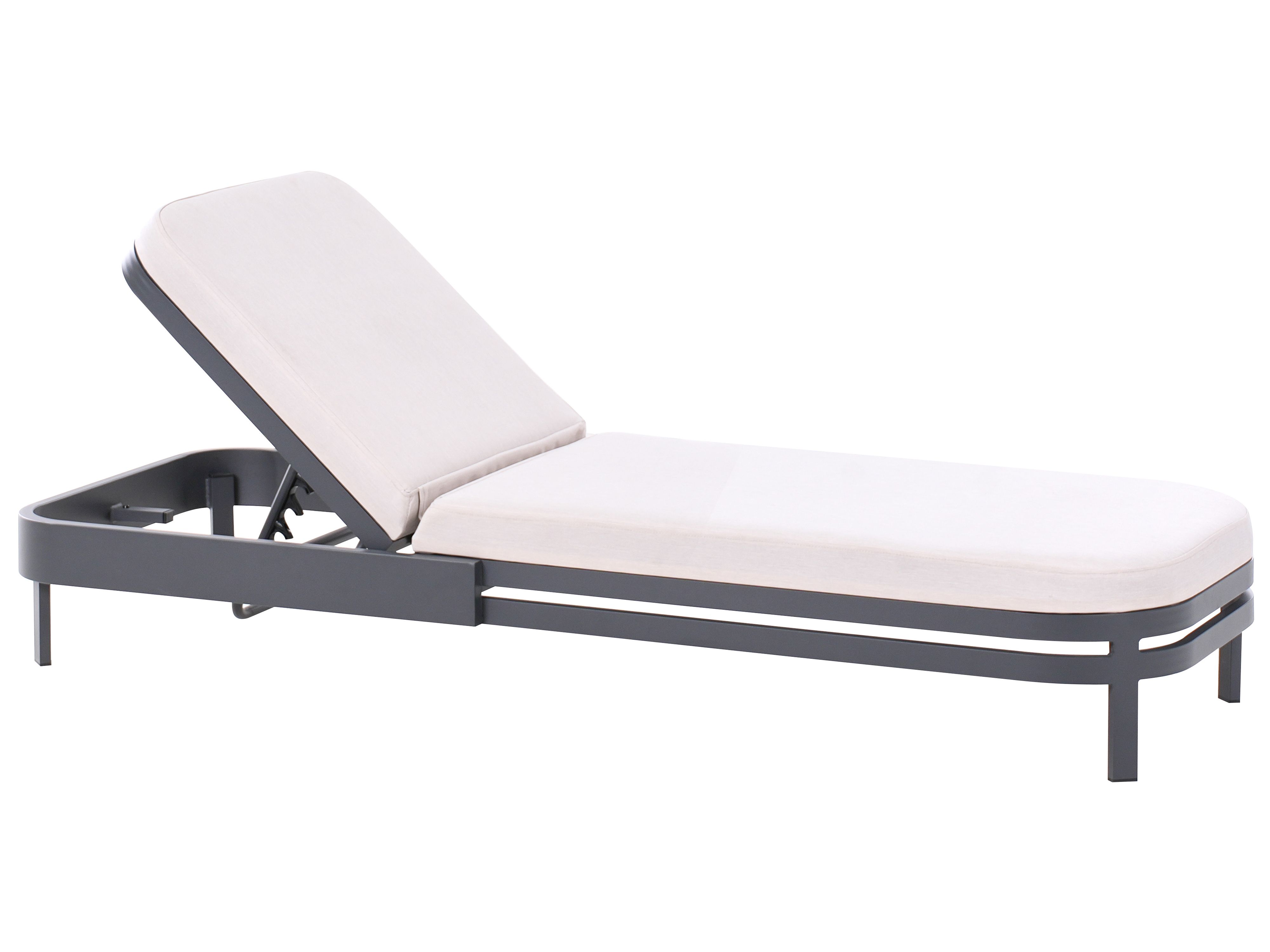 Sun Lounger with Cushion NETTUNO Metal Light Beige