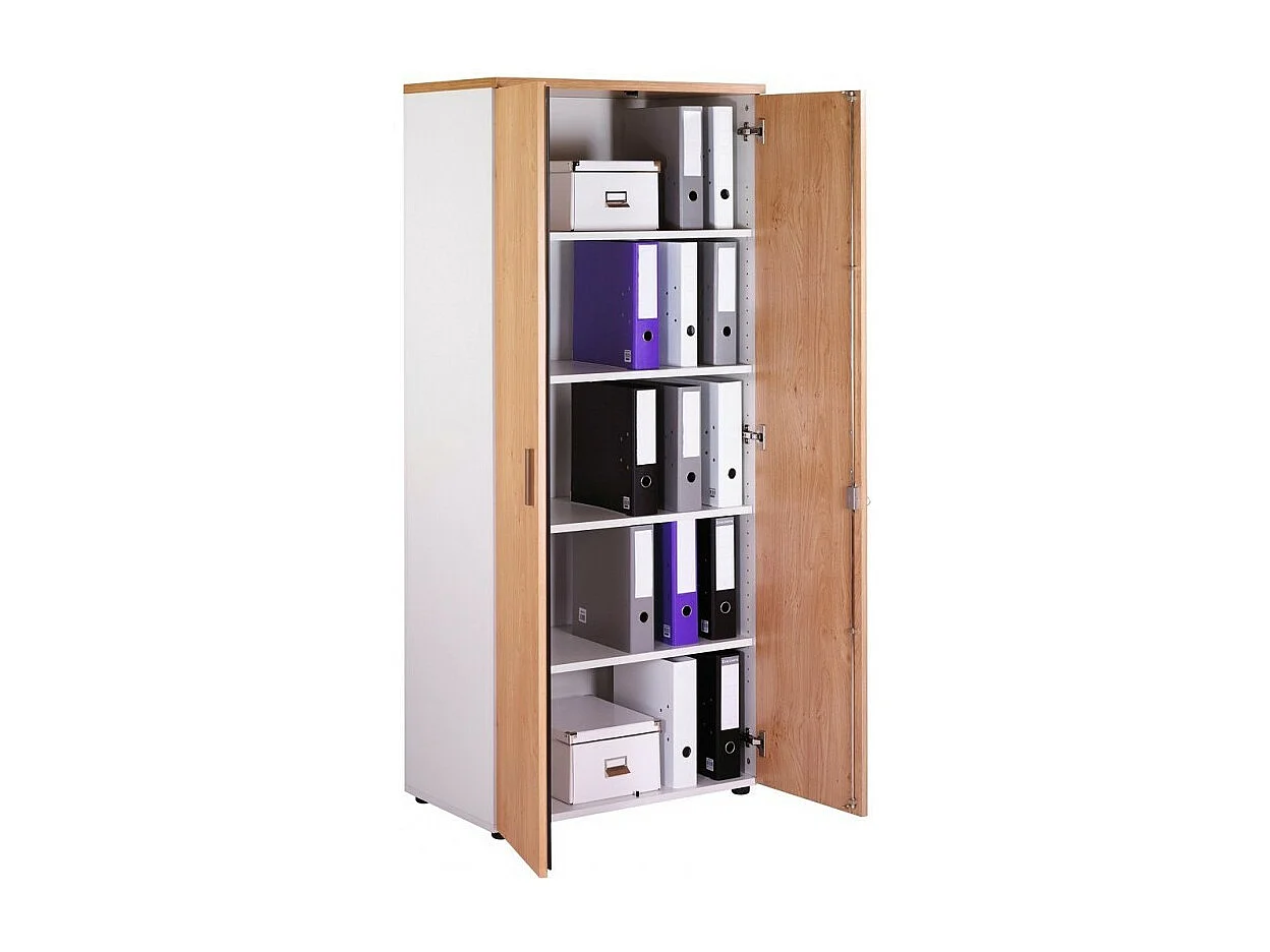 Armoire de bureau blanc et naturel Hublo