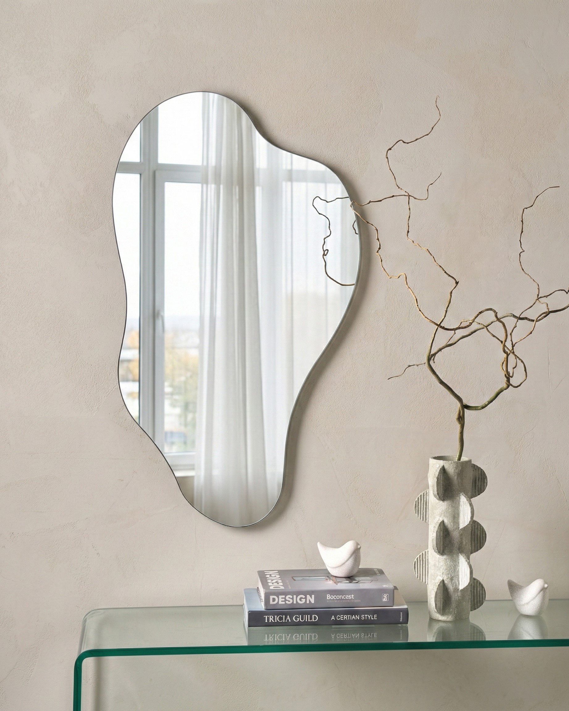 Wall Mirror HERRY 46 cm 76 cm Silver