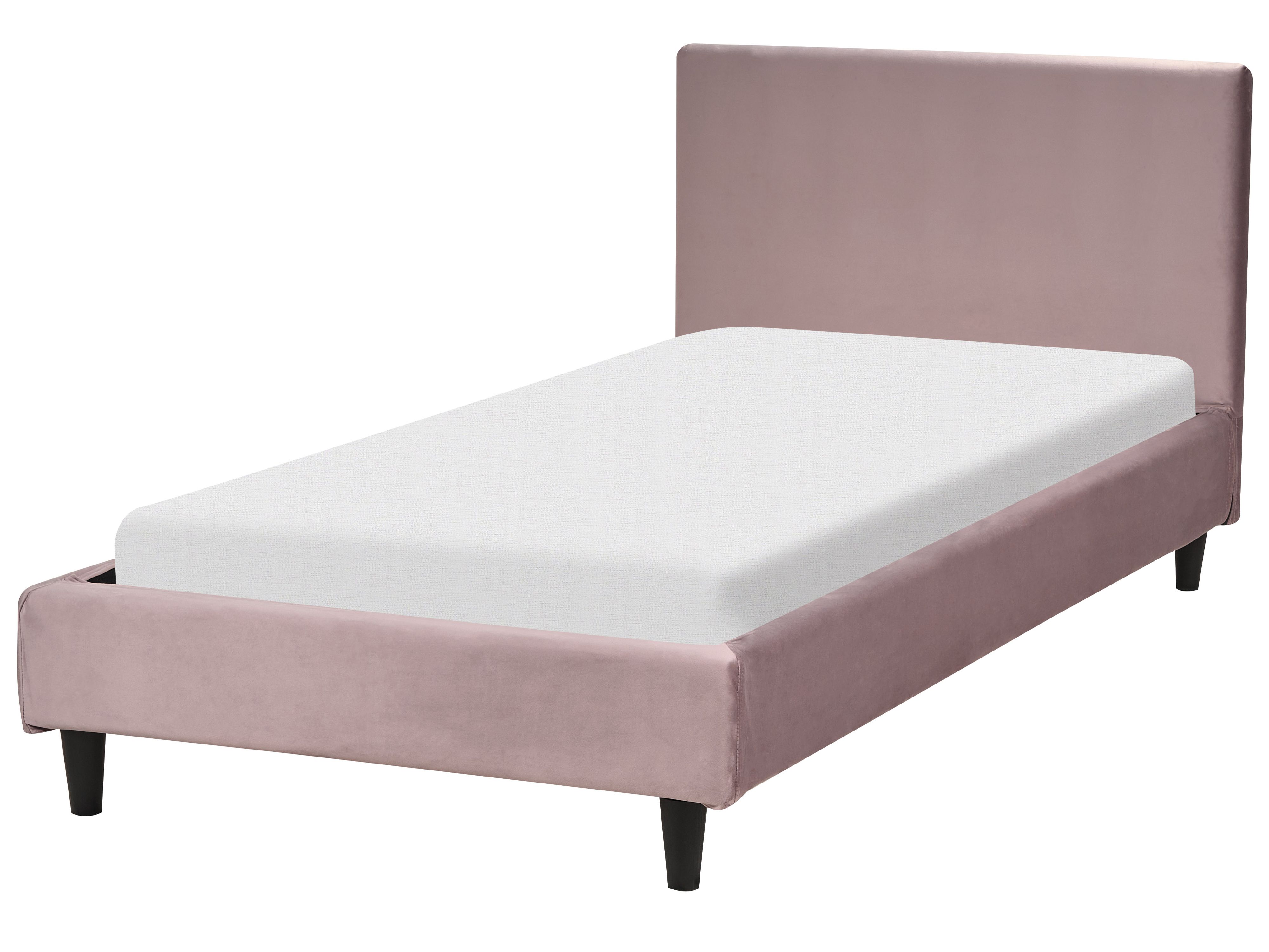 Bed Velvet FITOU 90 x 200 cm (EU Single) Pink