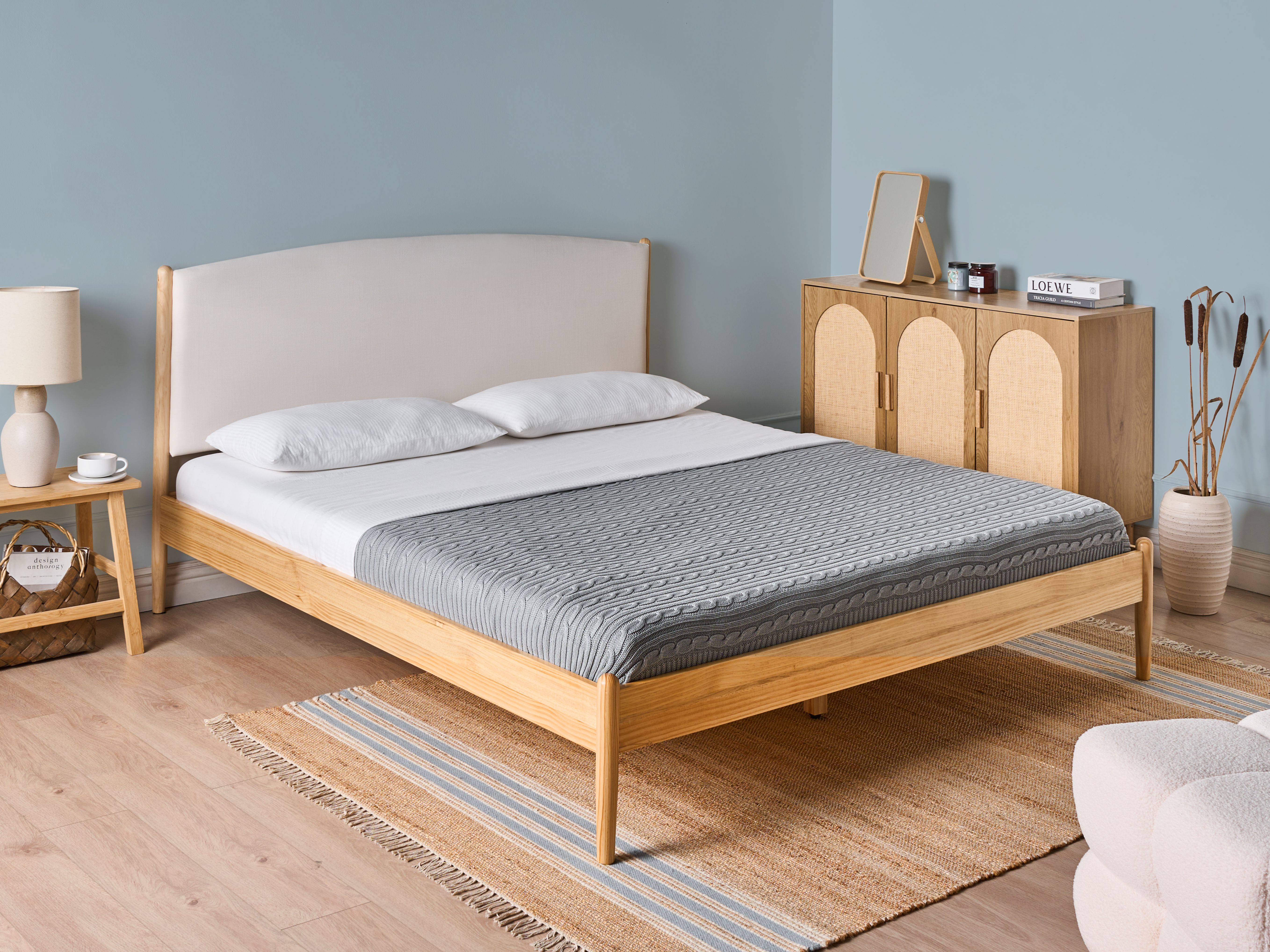 Bed Pine Wood CLAIRAC 180 x 200 cm (EU Super King) Light Brown