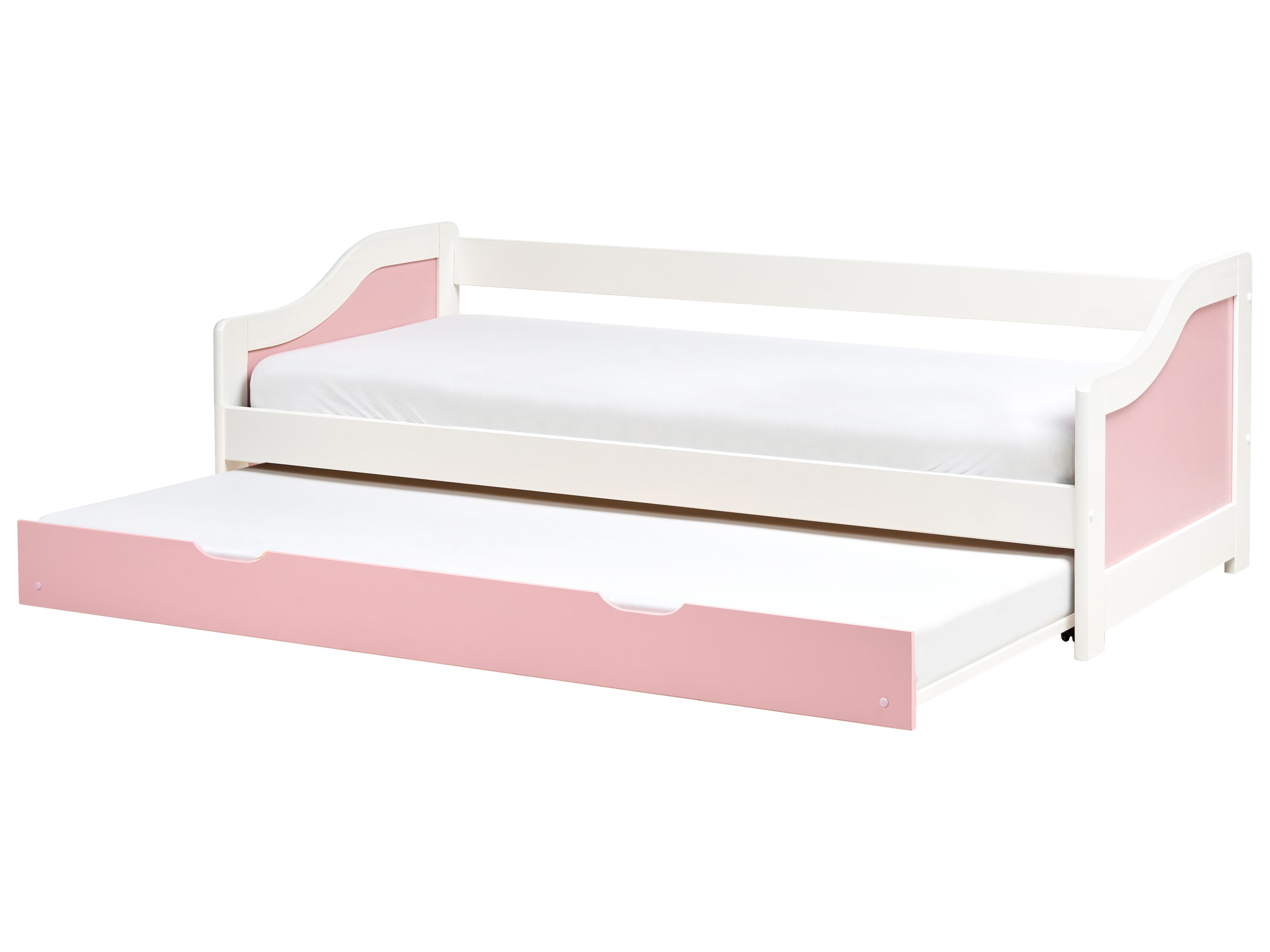 Trundle Bed Pine Wood LUNERAY 90 x 200 cm (EU Single) Pink