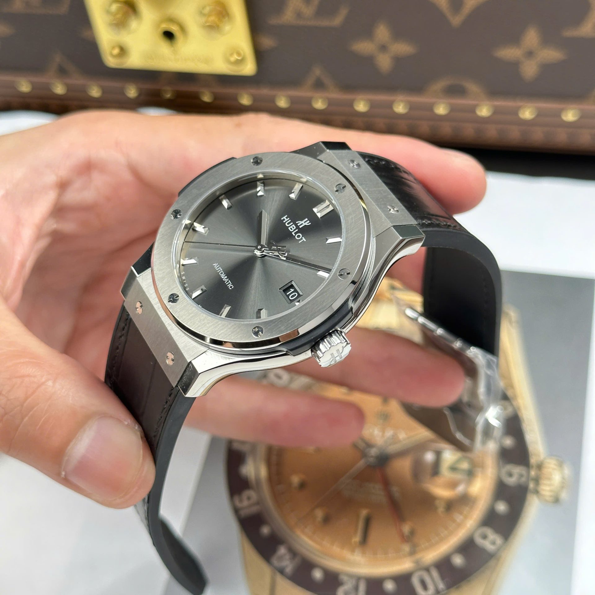 Hublot Classic Fusion Titanium Copies Watches Gray Dial Weight 84 Grams Super Light JJZ Factory 42mm - Top club