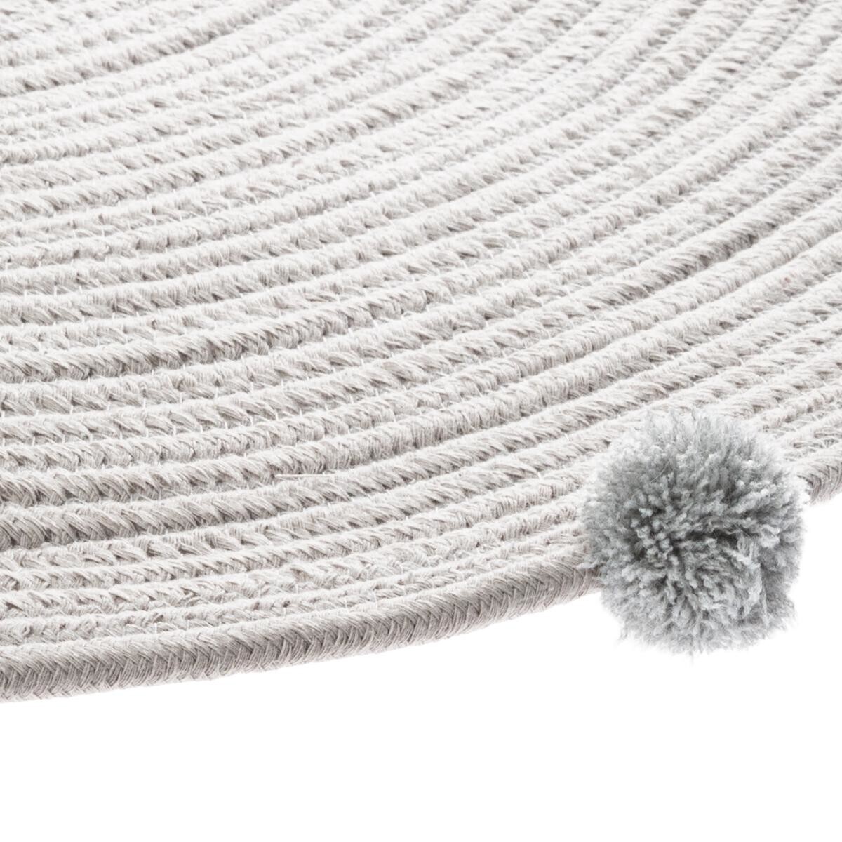 Kids rug "Pompons" Grey, D.90 cm