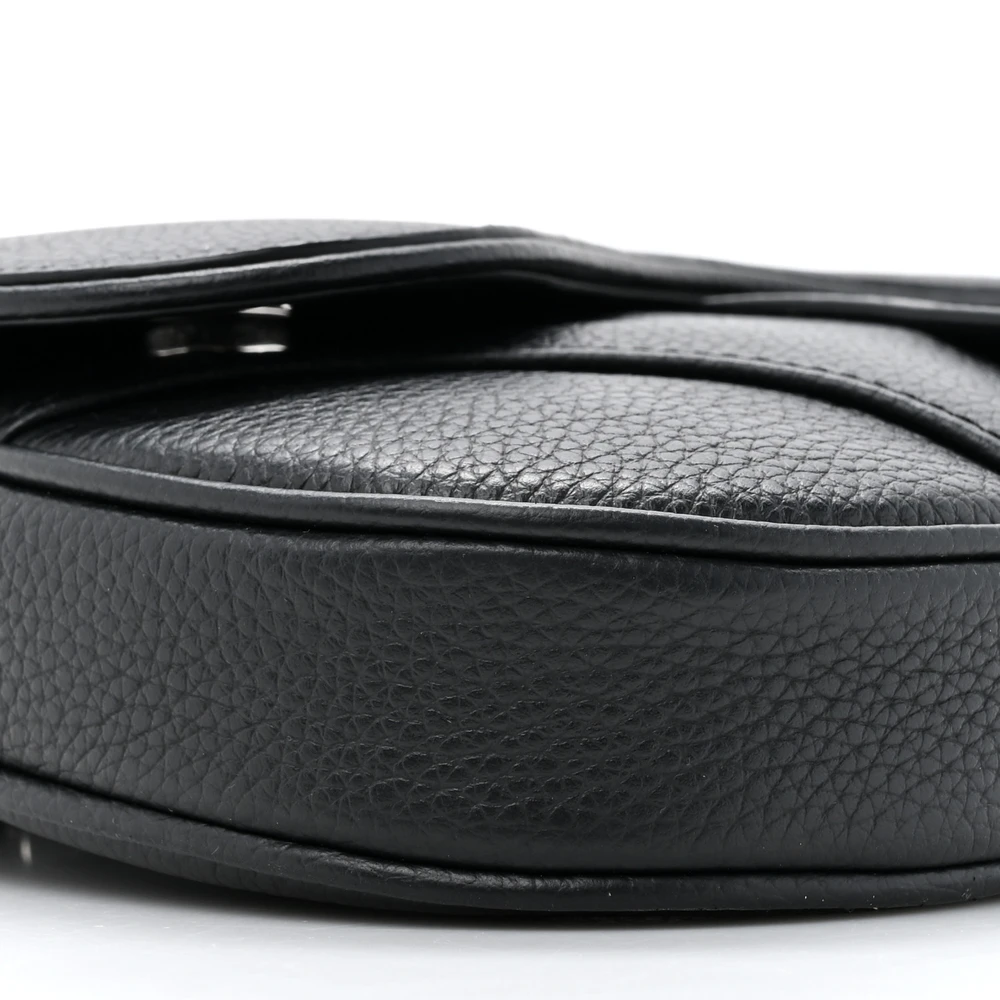 Black Grained Leather Dior Saddle Bag – Mirror Quality Replica1:1High-quality replica