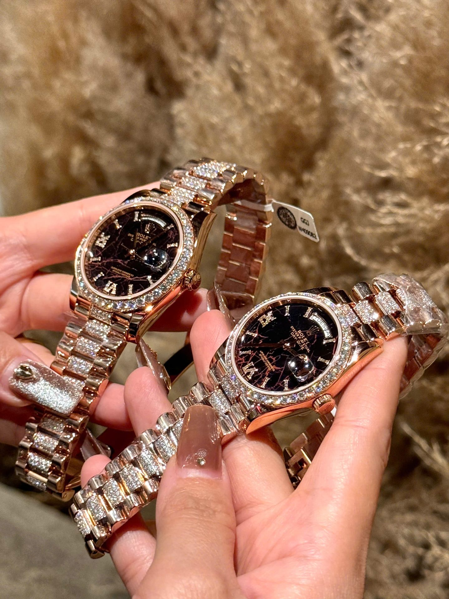 Rolex Day-Date Replica Watch Meteorite Dial Custom Moissanite Diamonds Hong Kong 40mm - Top club
