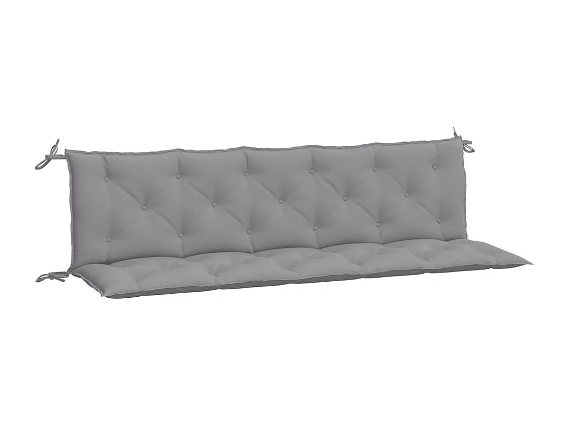 Coussins de banc jardin lot de 2 gris 180x50x7 cm tissu Oxford