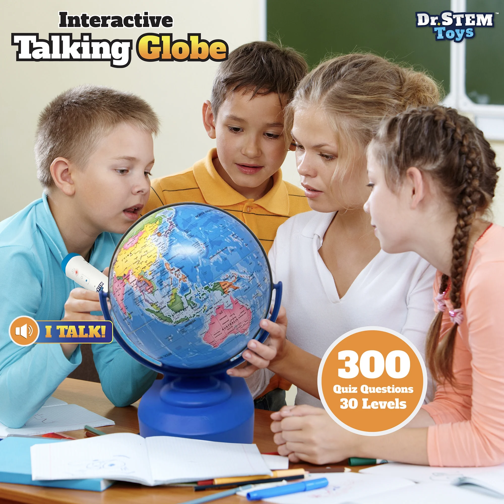 Dr. STEM: Interactive Talking Globe - Touch & Learn, Geographic Education Learning Set, Smart Pen, Electronic Game Panel, 300 Quiz Questions, Kids 6+ - Image 7