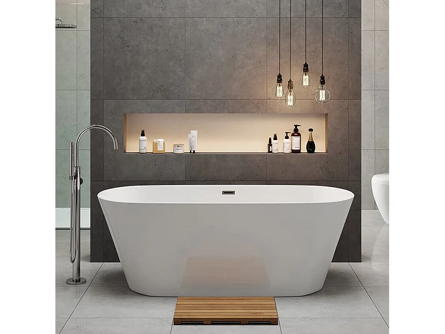Baignoire îlot design ovale FINDLAY blanche 160 cm