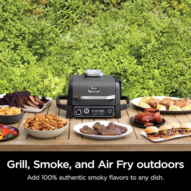 NINJA Woodfire Series 7-in-1 Portable Outdoor Grill & Smoker - Image 2 NINJA Woodfire Series 7-in-1 Portable Outdoor Grill & Smoker - Image 2