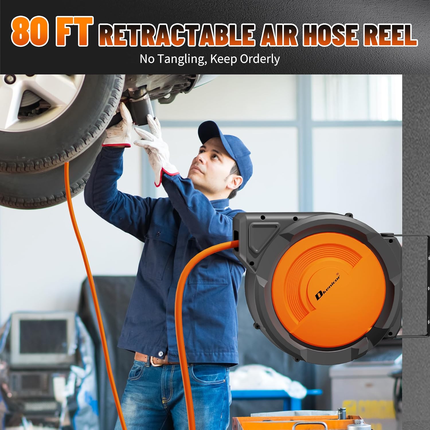 Retractable Air Hose Reel, 3/8