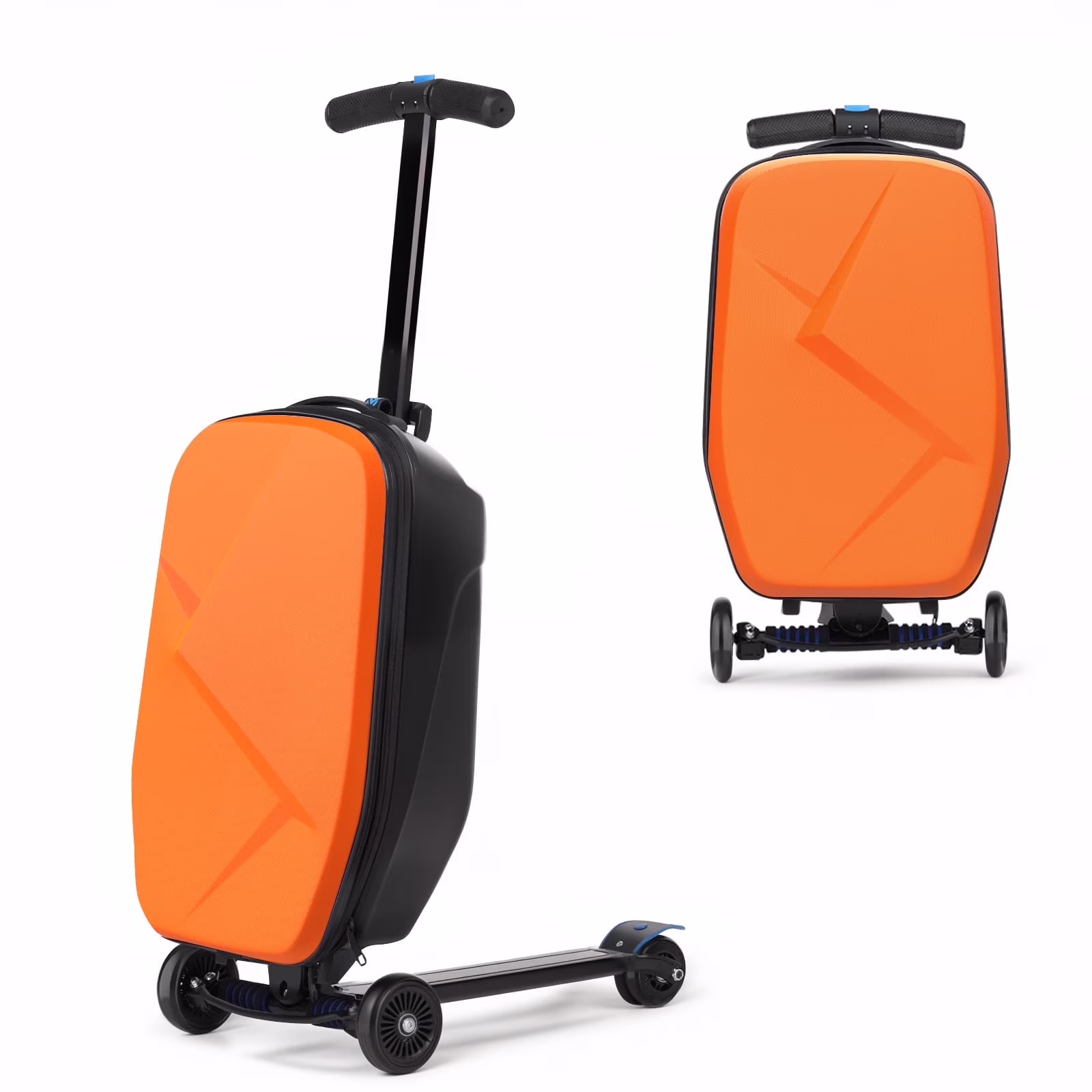 Advwin Scooter Luggage for Kids & Adults, Hardside Ride on Suitcase for Kids Ages 4-15 Multifunctional Lightweight Foldable Carry on Luggage with Wheels Ride on for Children Teenagers, Pink - Image 7