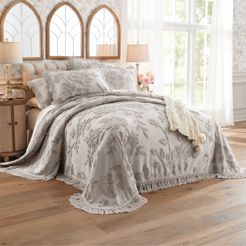 Alice Floral Chenille Bedspread and Sham - MIDNIGHT VELVET CATALOG