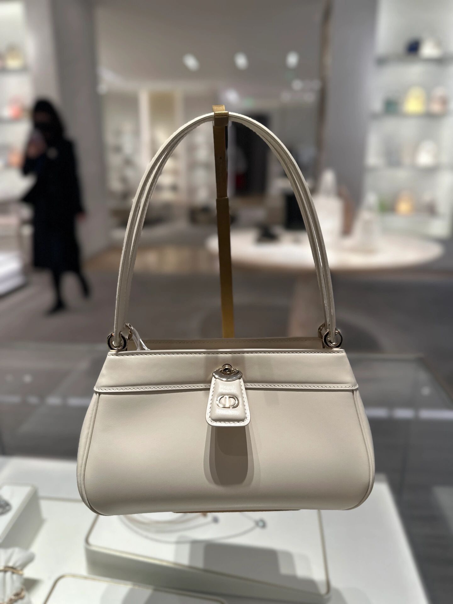 Small Dior Key Bag White/Black For Women 8.5in/22cm M1844OBEQ_M49U1:1High-quality replica