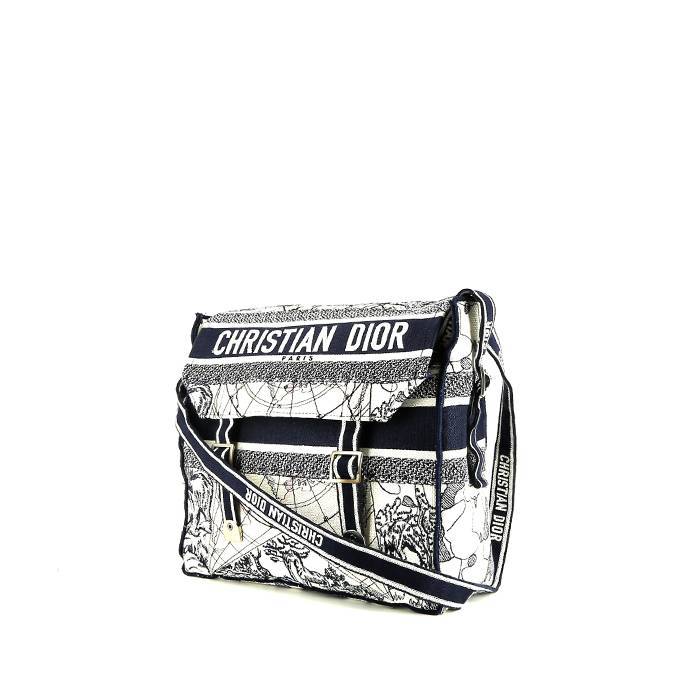 Dior Diorcamp shoulder bag in navy blue and white canvas