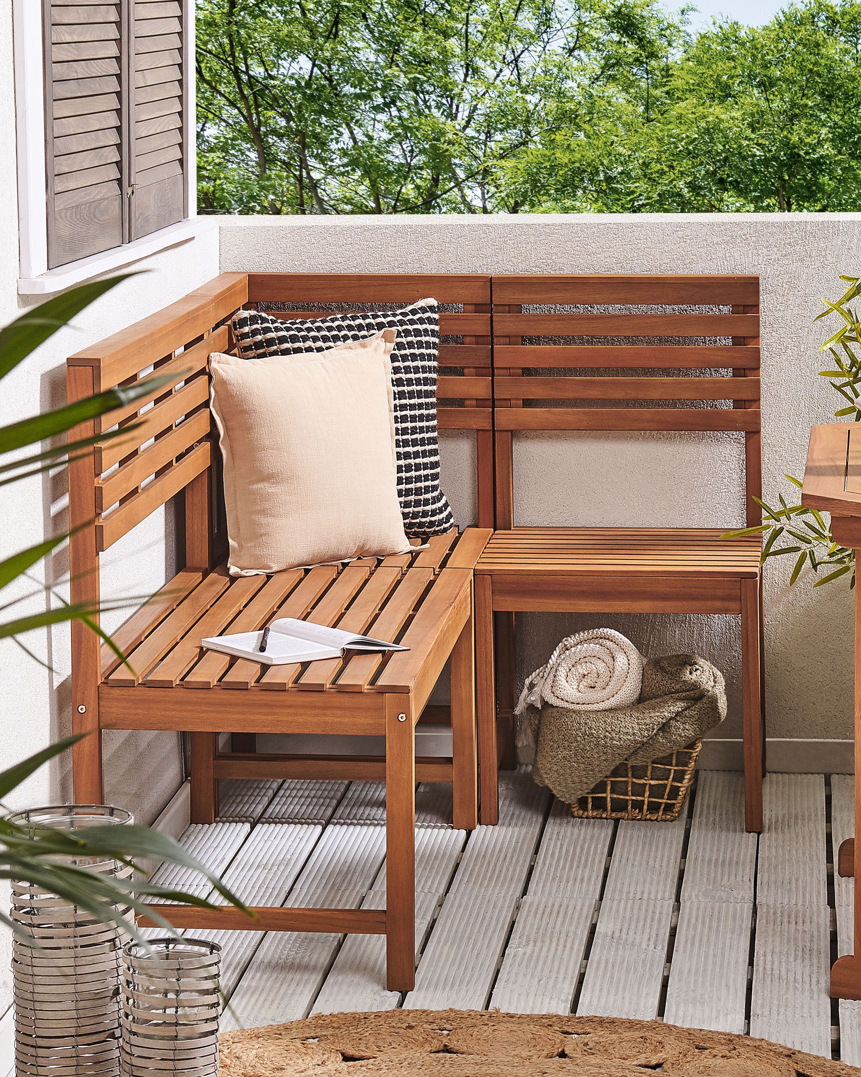 Garden 1-Seat Section TREIA Acacia Wood Brown