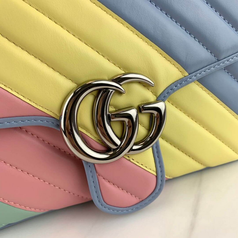 Replica Gucci Gg Marmont Small Shoulder Bag In Pastel And Rainbow 4434971:1High-quality replica