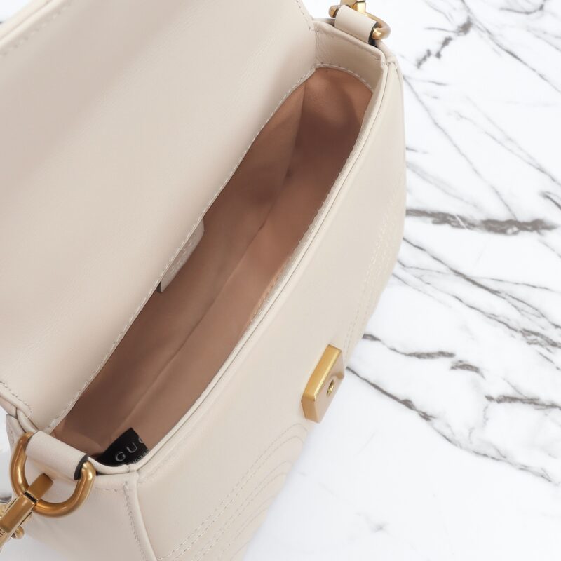 Replica Gucci GG Marmont Top Handle Beige1:1High-quality replica