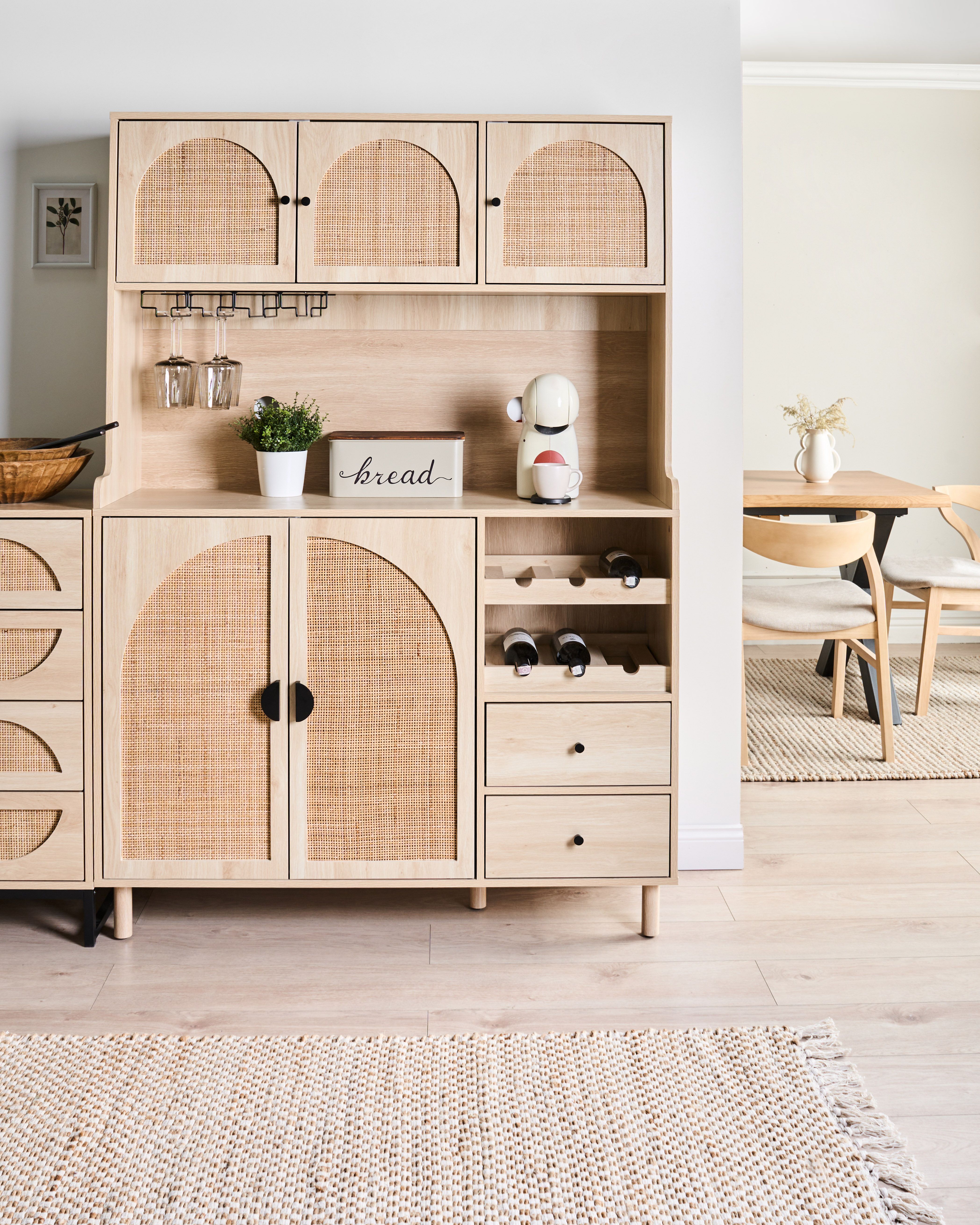 Kitchen Hutch CAMPBELLTON 120 cm Light Brown