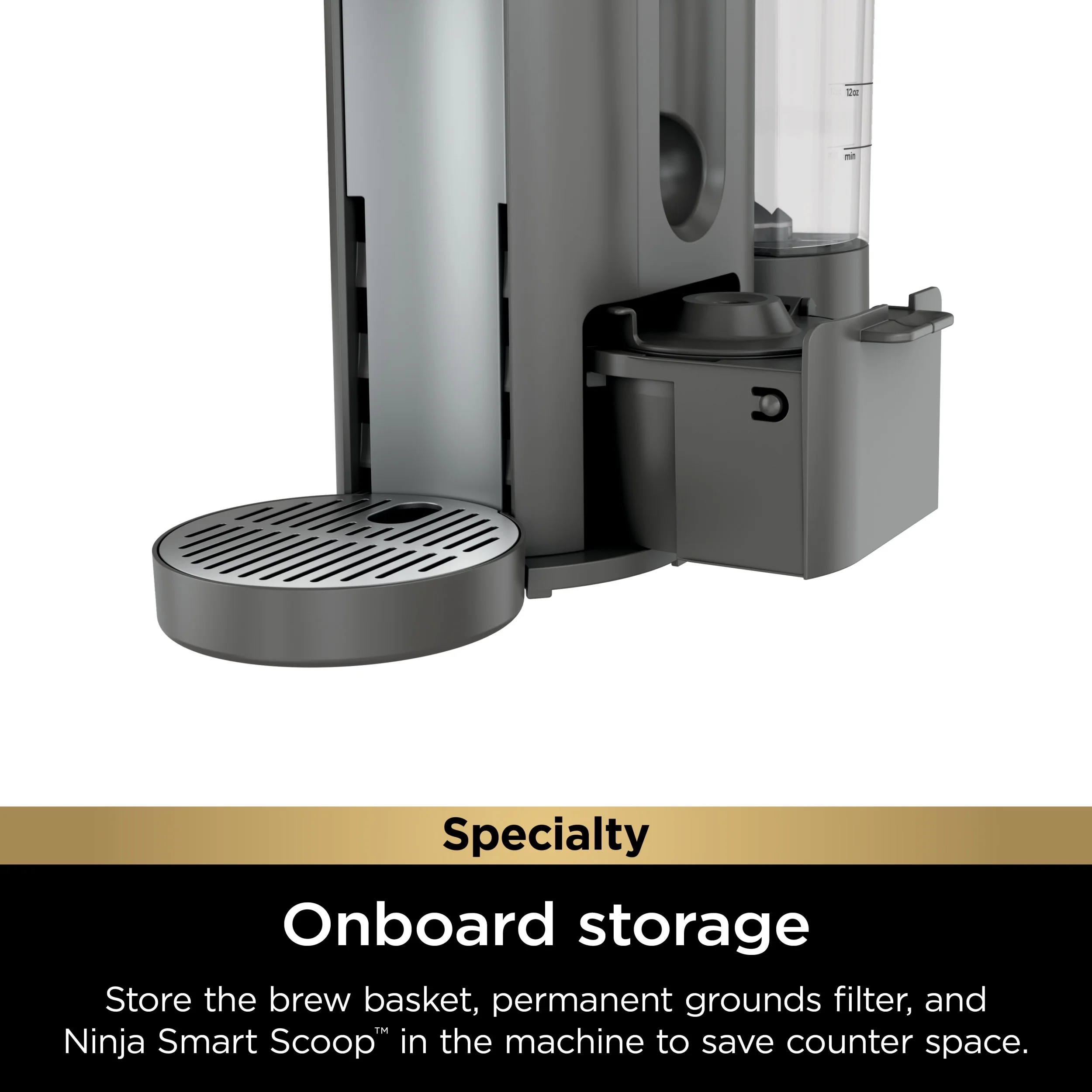 Ninja Single Serve Pods & Grounds Specialty Coffee Brewer, 4 Brew Styles, Gray, PB050 - Image 9